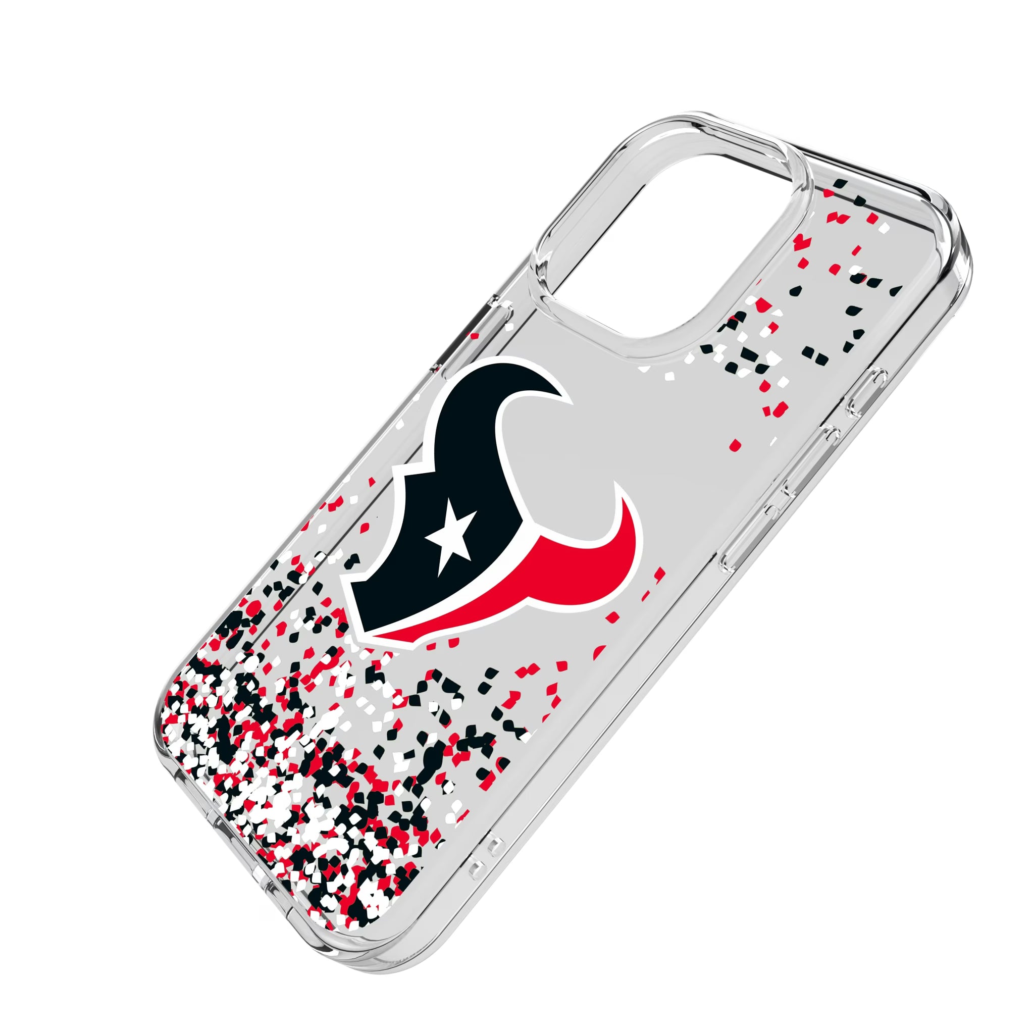 Houston Texans Confetti iPhone Clear Phone Case for Apple iPhone - Isometric View