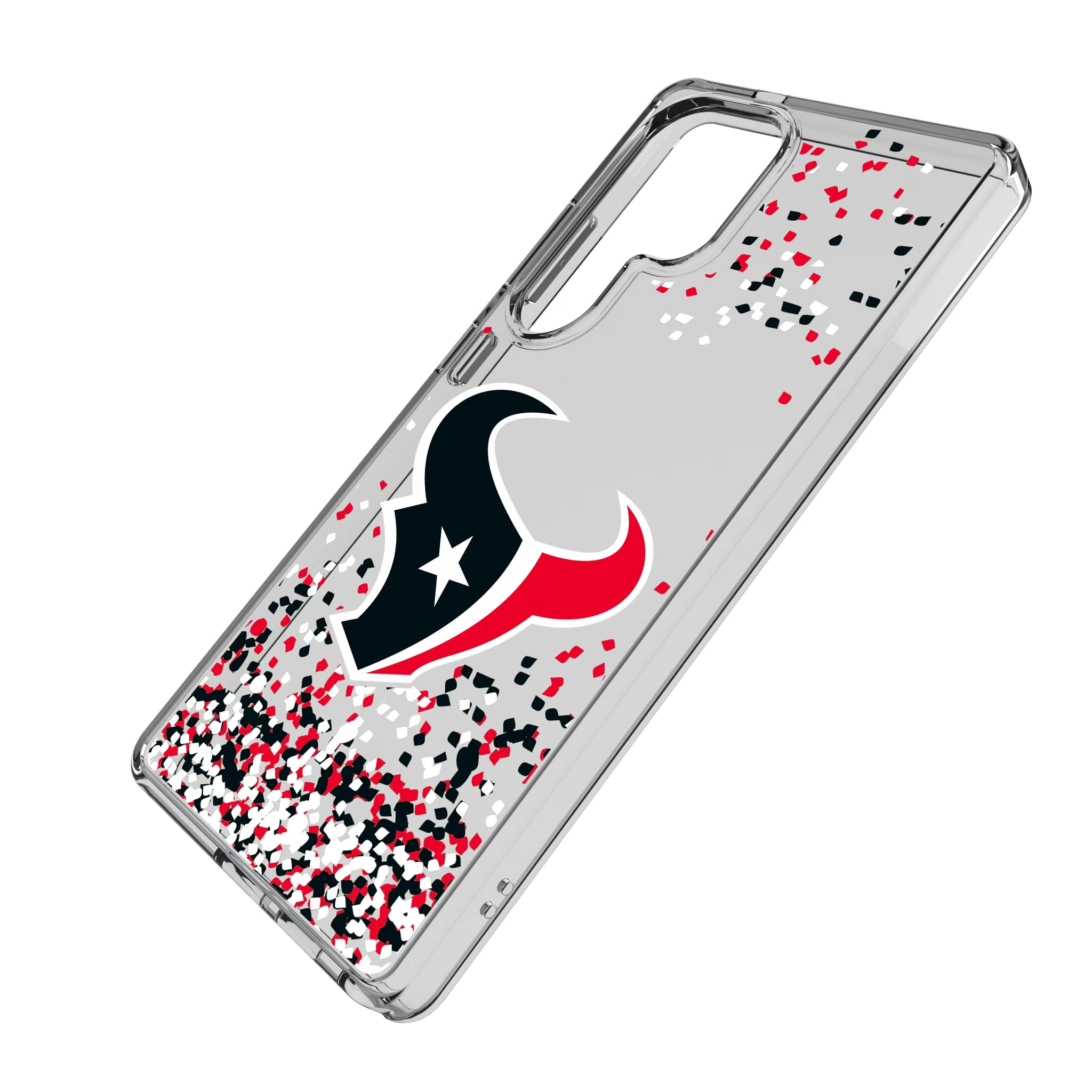 Houston Texans Confetti Galaxy Clear Phone Case for Samsung Galaxy - Isometric View