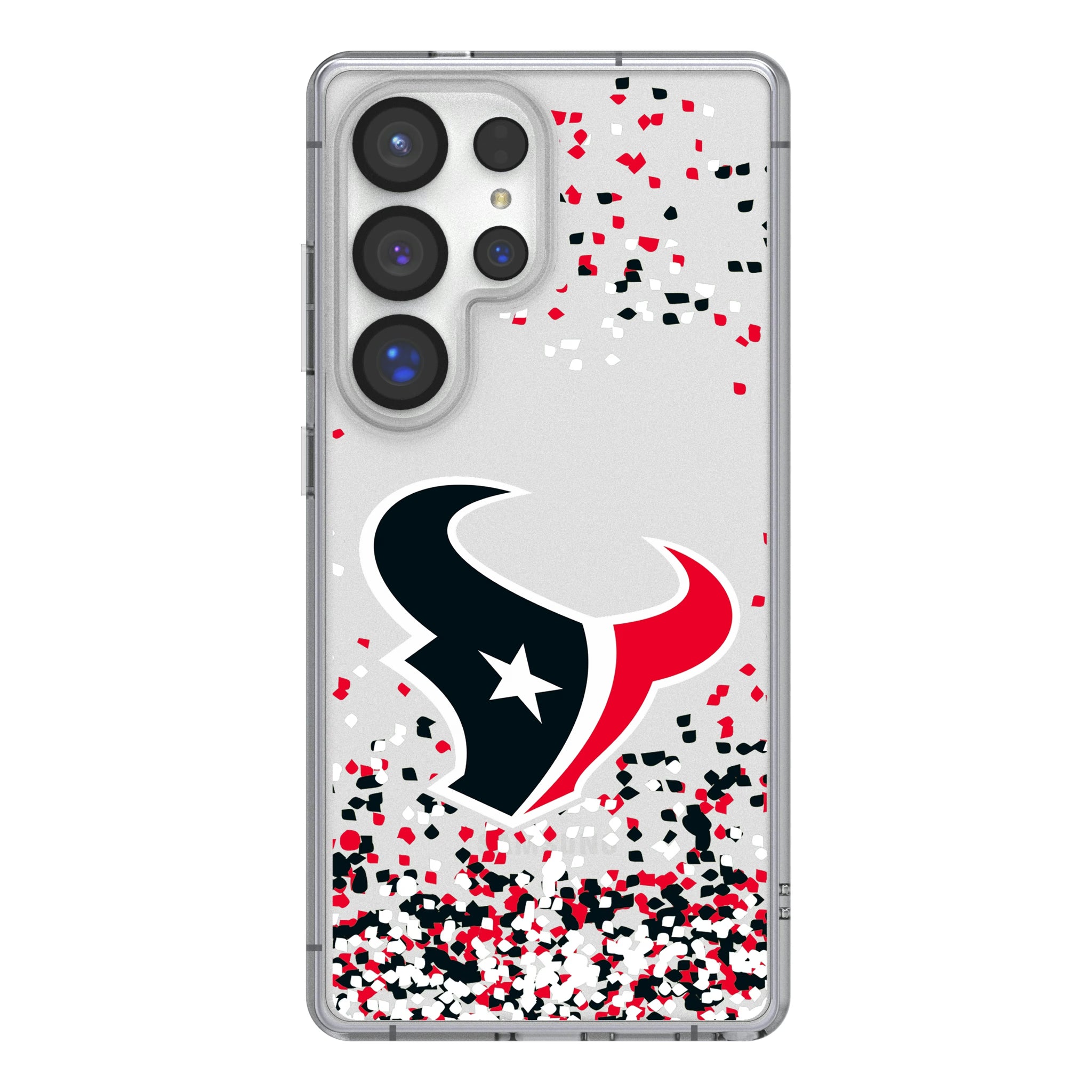 Houston Texans Confetti Galaxy Clear Phone Case for Samsung Galaxy