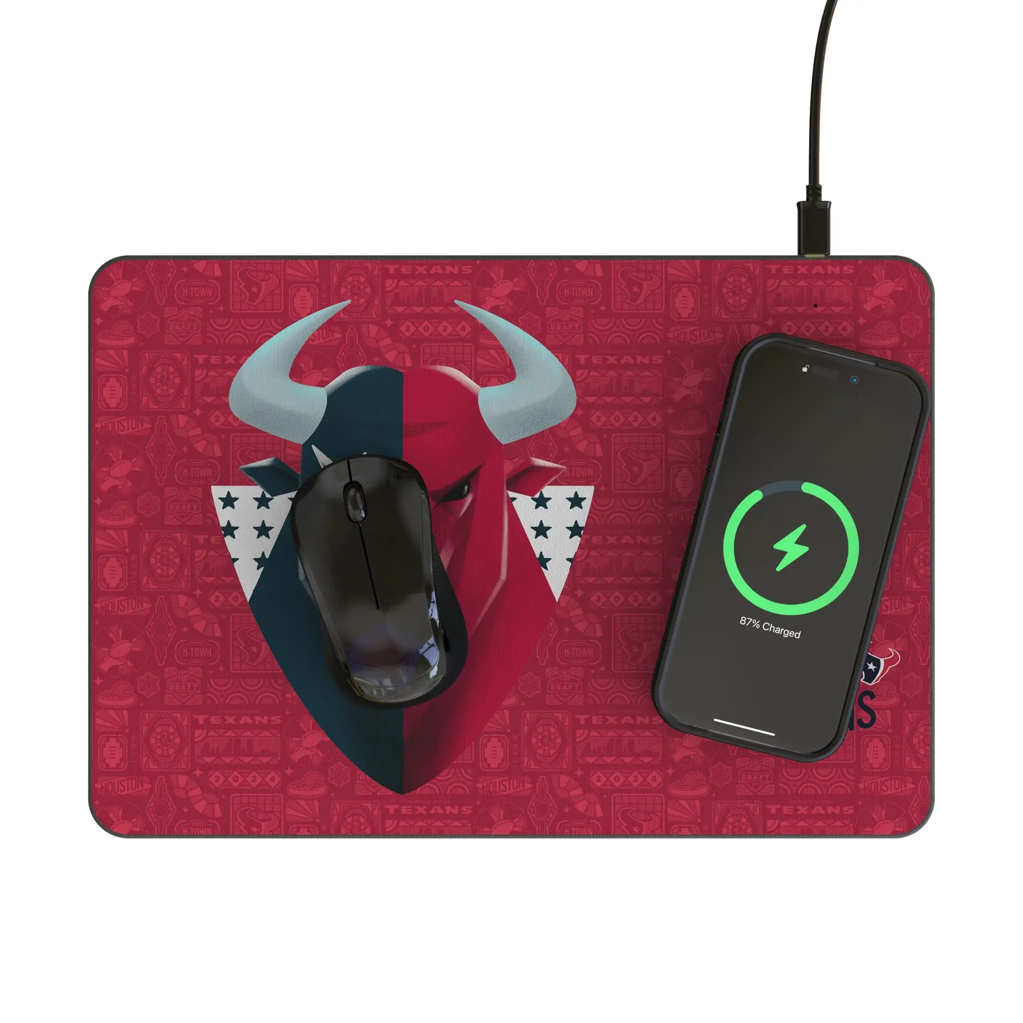 Houston Texans Deco 15-Watt Wireless Charger and Mouse Pad - Lifestyle
