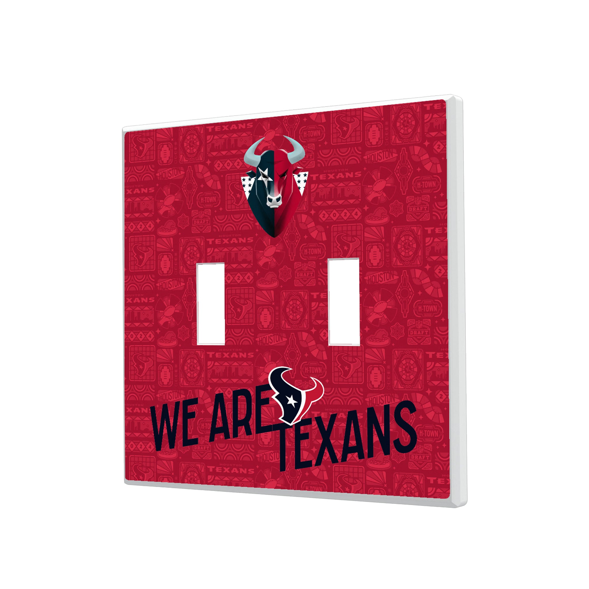 Houston Texans Deco Hidden-Screw Light Switch Plate#Style_Double Toggle