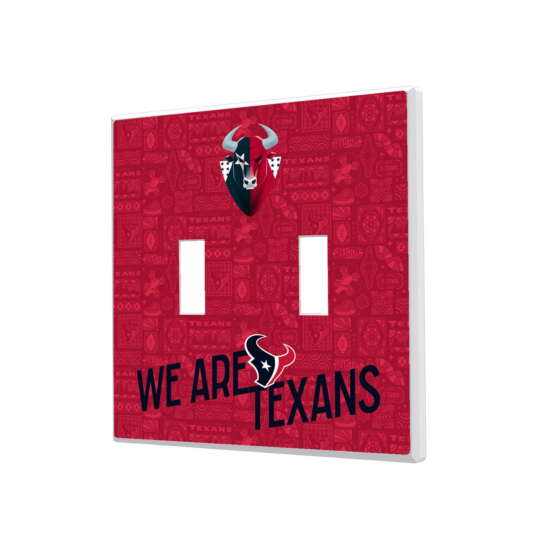 Houston Texans Deco Hidden-Screw Light Switch Plate#Style_Double Toggle