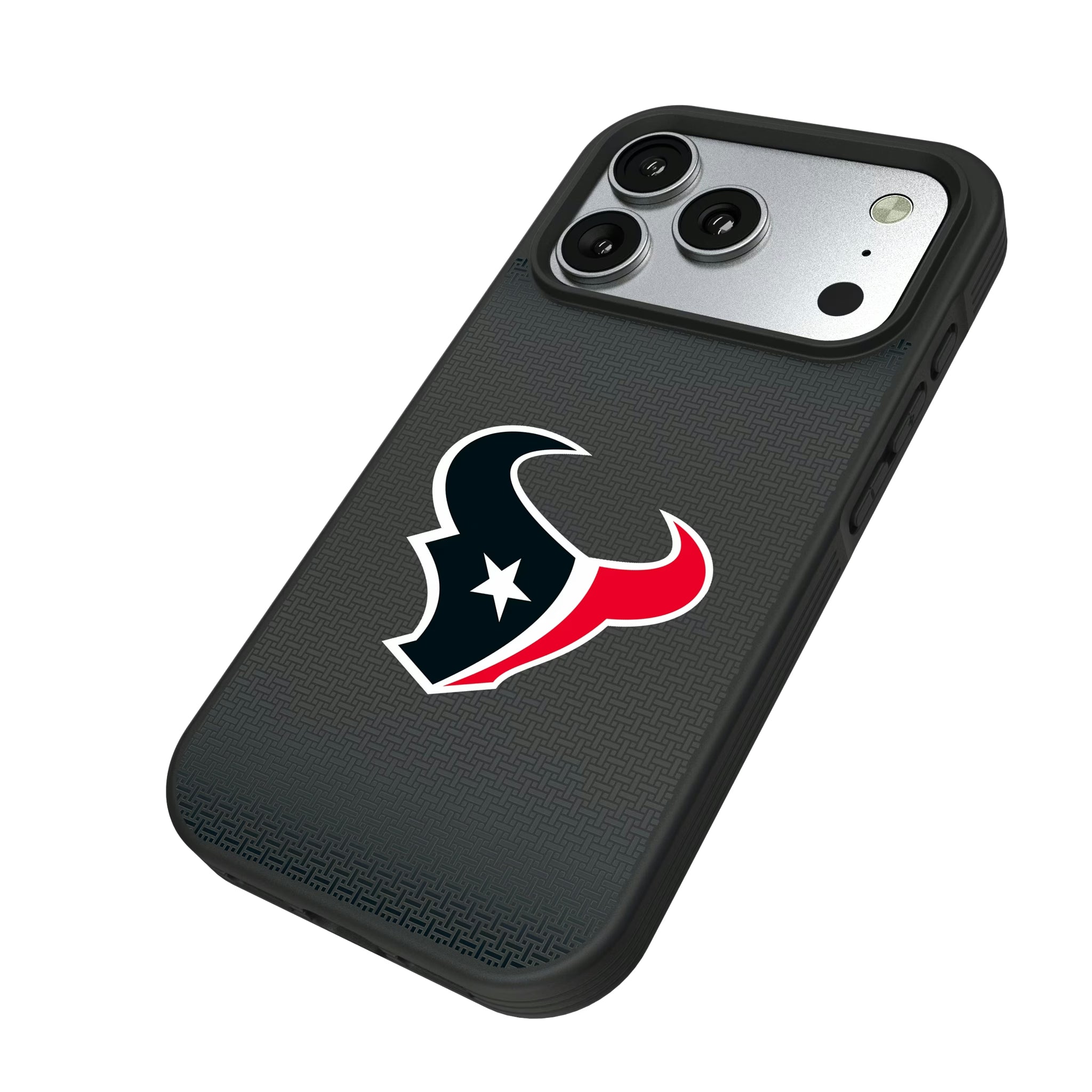 Houston Texans Linen iPhone Bump Phone Case for Apple iPhone - Isometric View#Device_iPhone 17 Pro