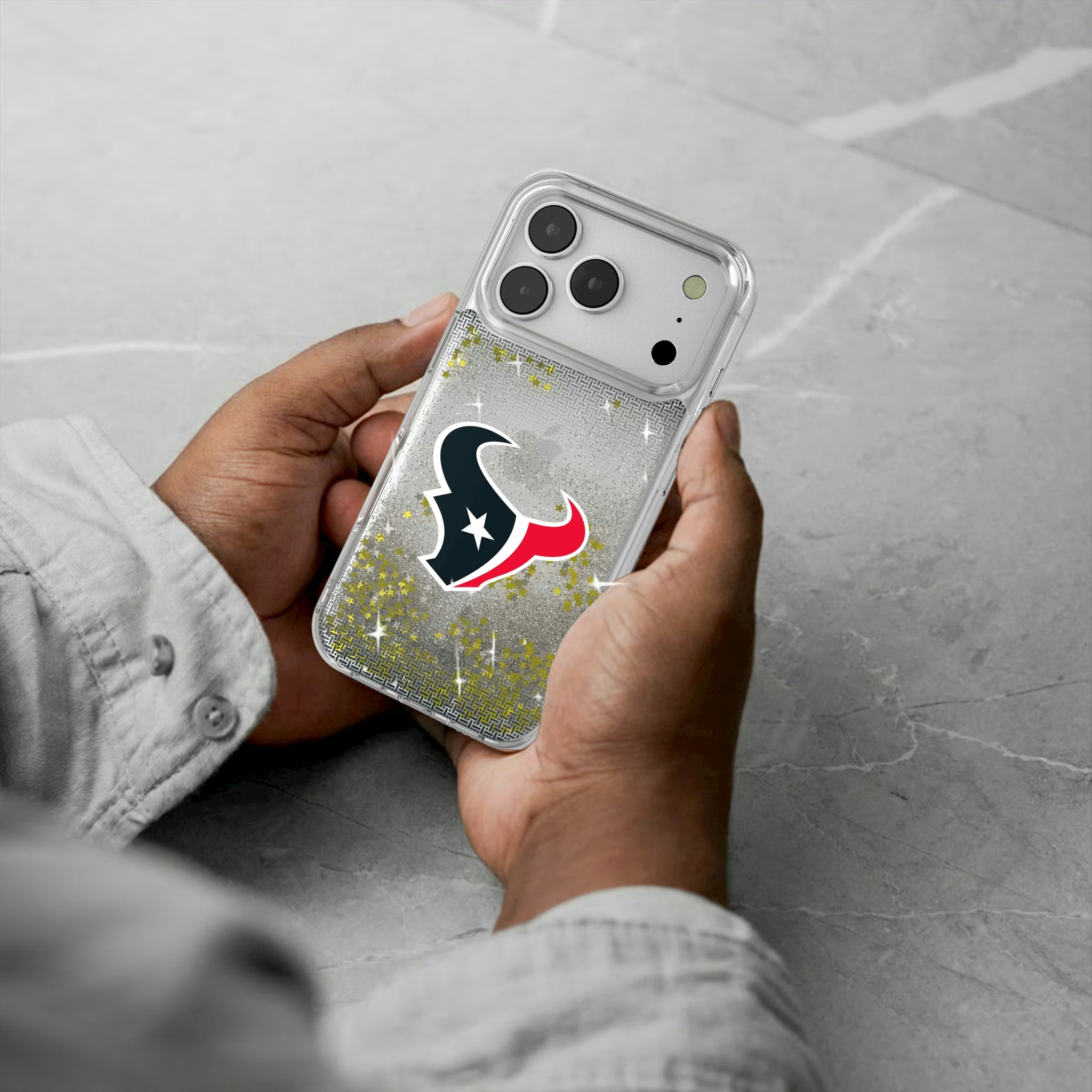 Houston Texans Linen iPhone Glitter Phone Case for Apple iPhone - Lifestyle