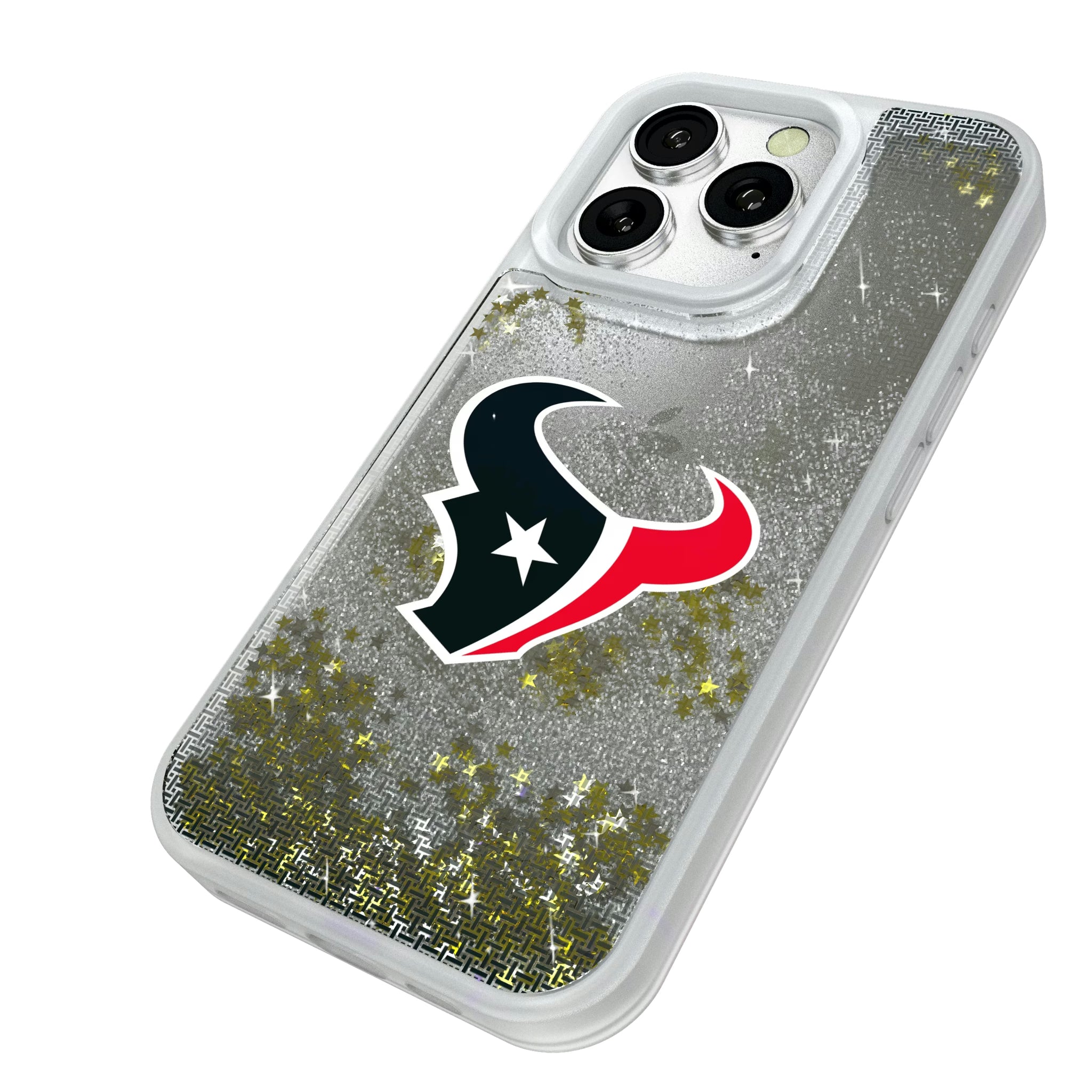 Houston Texans Linen iPhone Glitter Phone Case for Apple iPhone - Isometric View#Device_iPhone 16 Pro