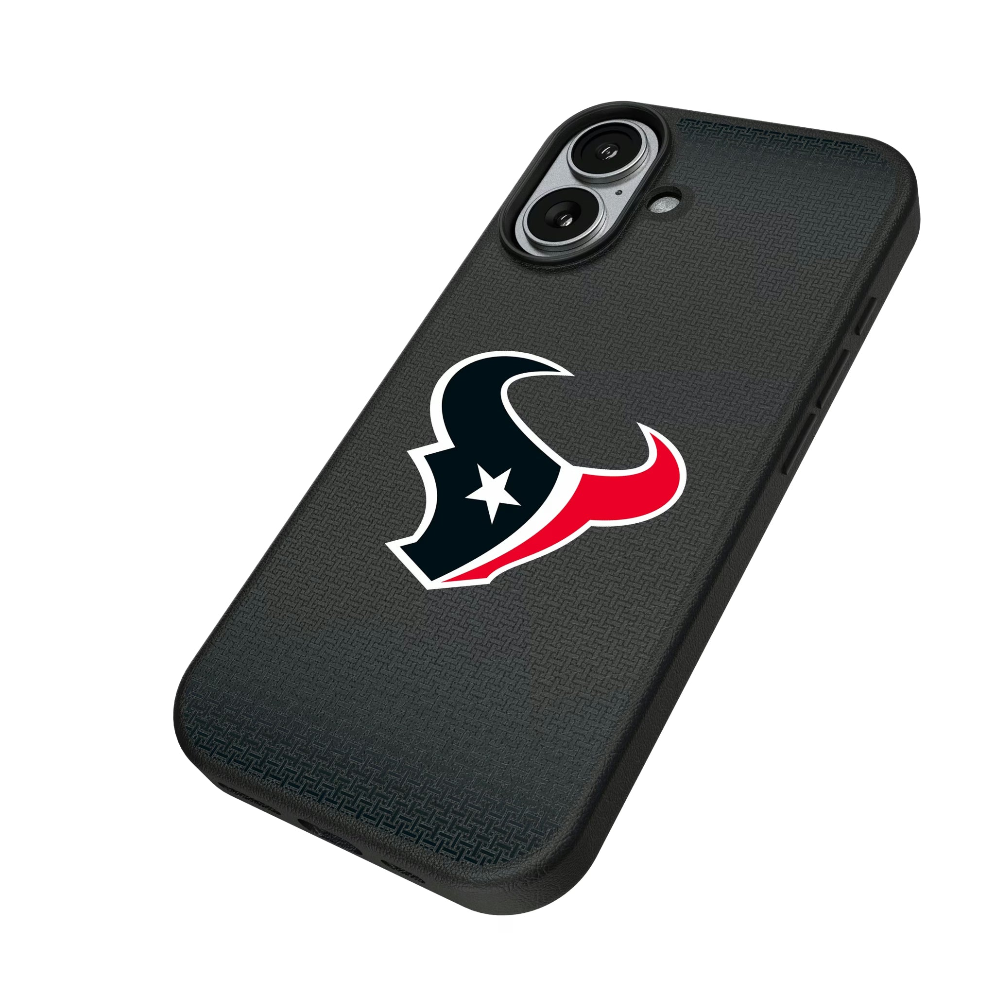 Houston Texans Linen iPhone MagSafe Compatible Phone Case for Apple iPhone - Isometric View#Device_iPhone 17