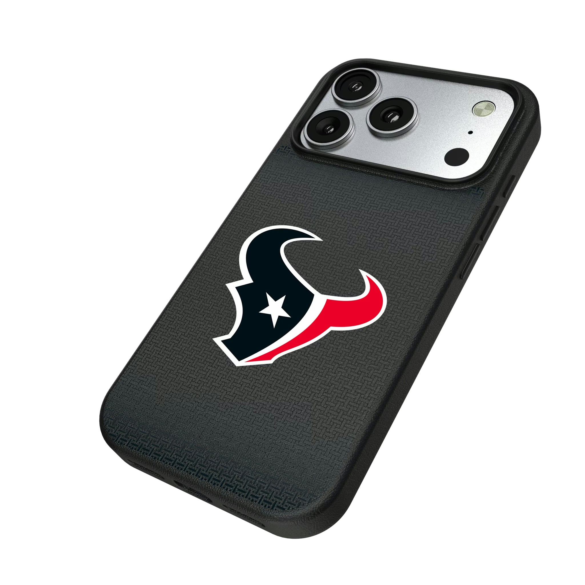 Houston Texans Linen iPhone MagSafe Compatible Phone Case for Apple iPhone - Isometric View#Device_iPhone 17 Pro