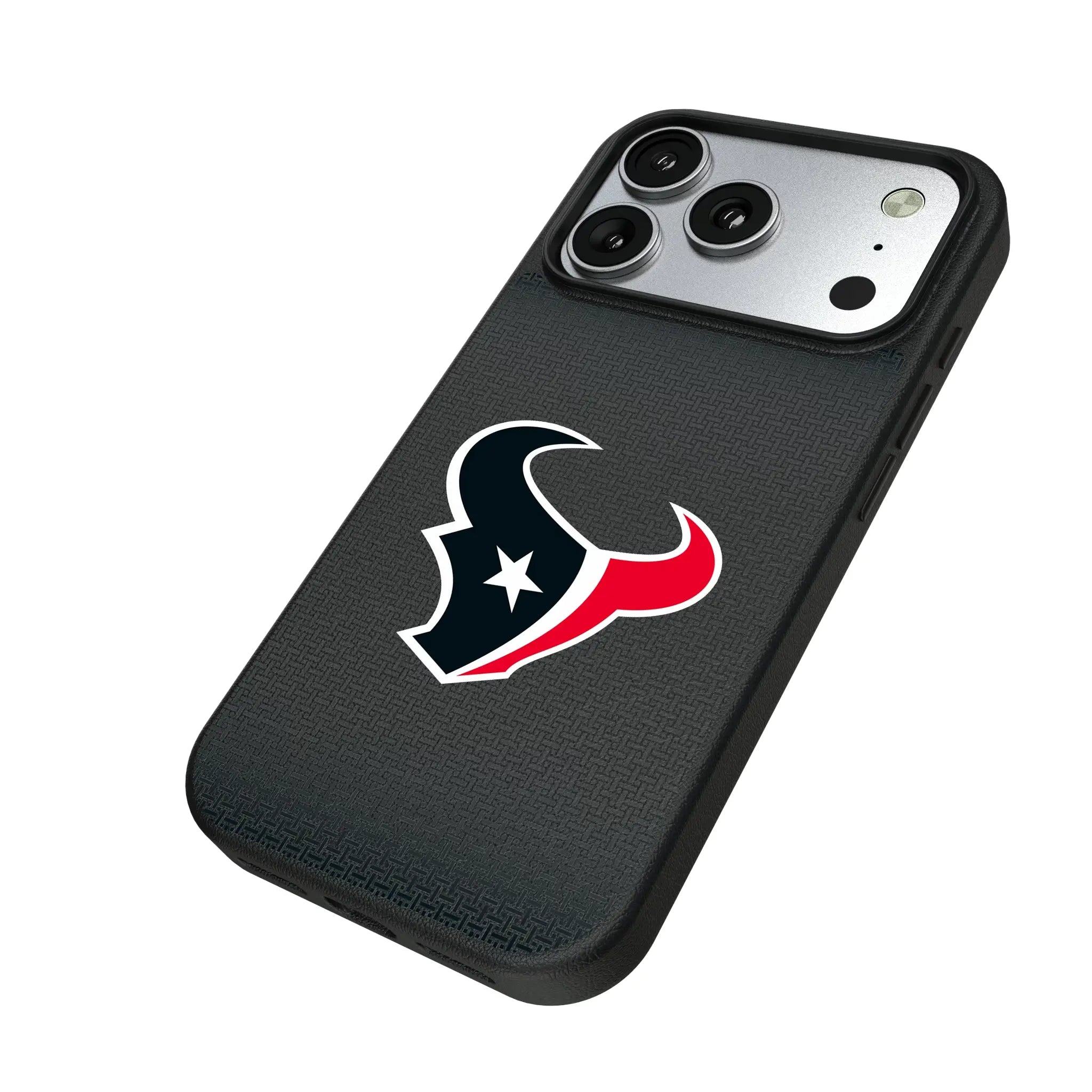 Houston Texans Linen iPhone MagSafe Compatible Phone Case for Apple iPhone - Isometric View#Device_iPhone 17 Pro