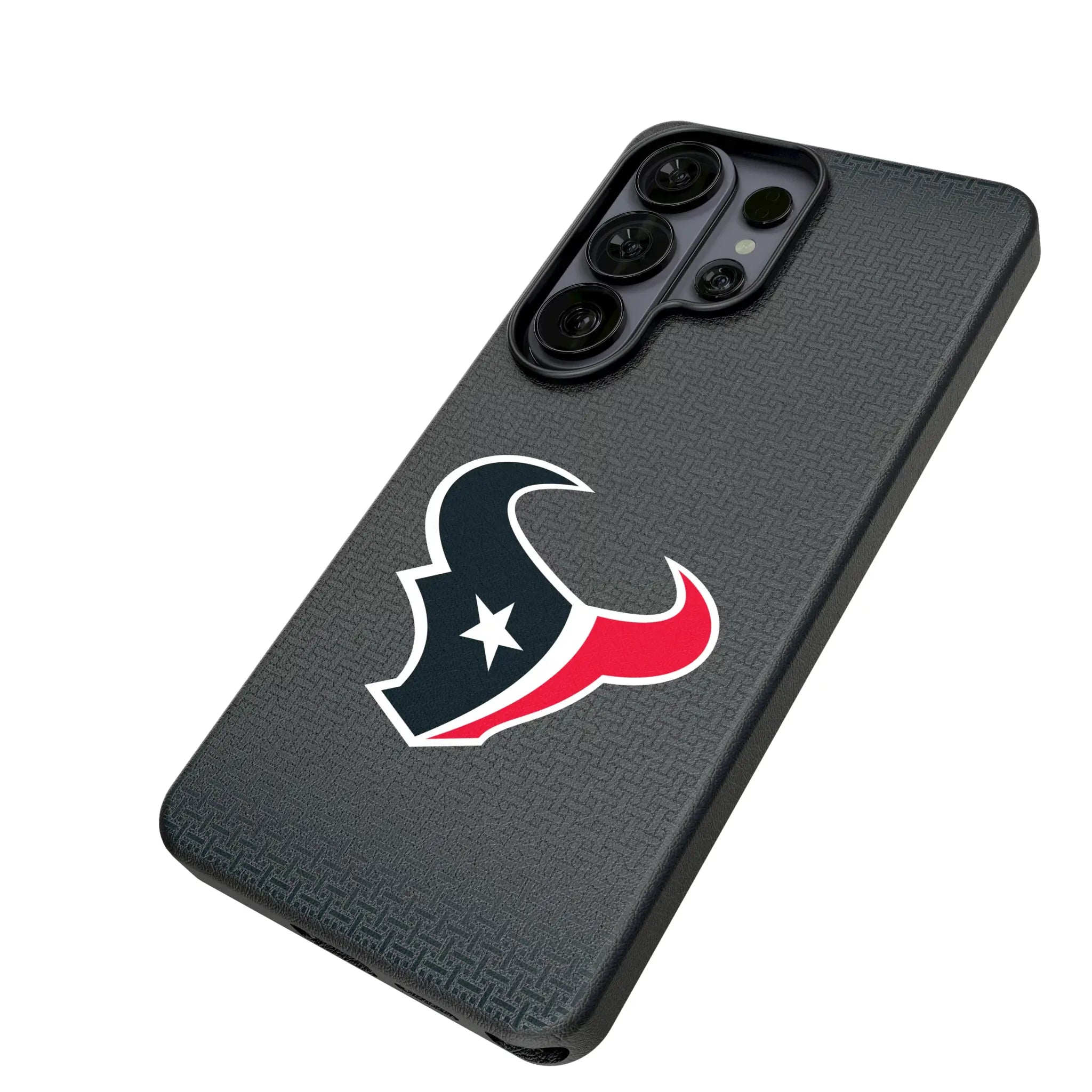 Houston Texans Linen Galaxy MagSafe Compatible Phone Case for Samsung Galaxy - Isometric View#Device_Galaxy S26 Ultra