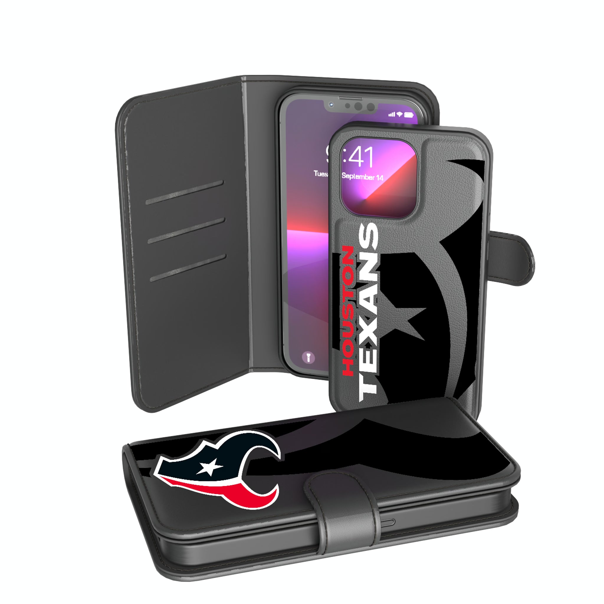 Houston Texans Monocolor Tilt iPhone Wallet Phone Case for Apple iPhone