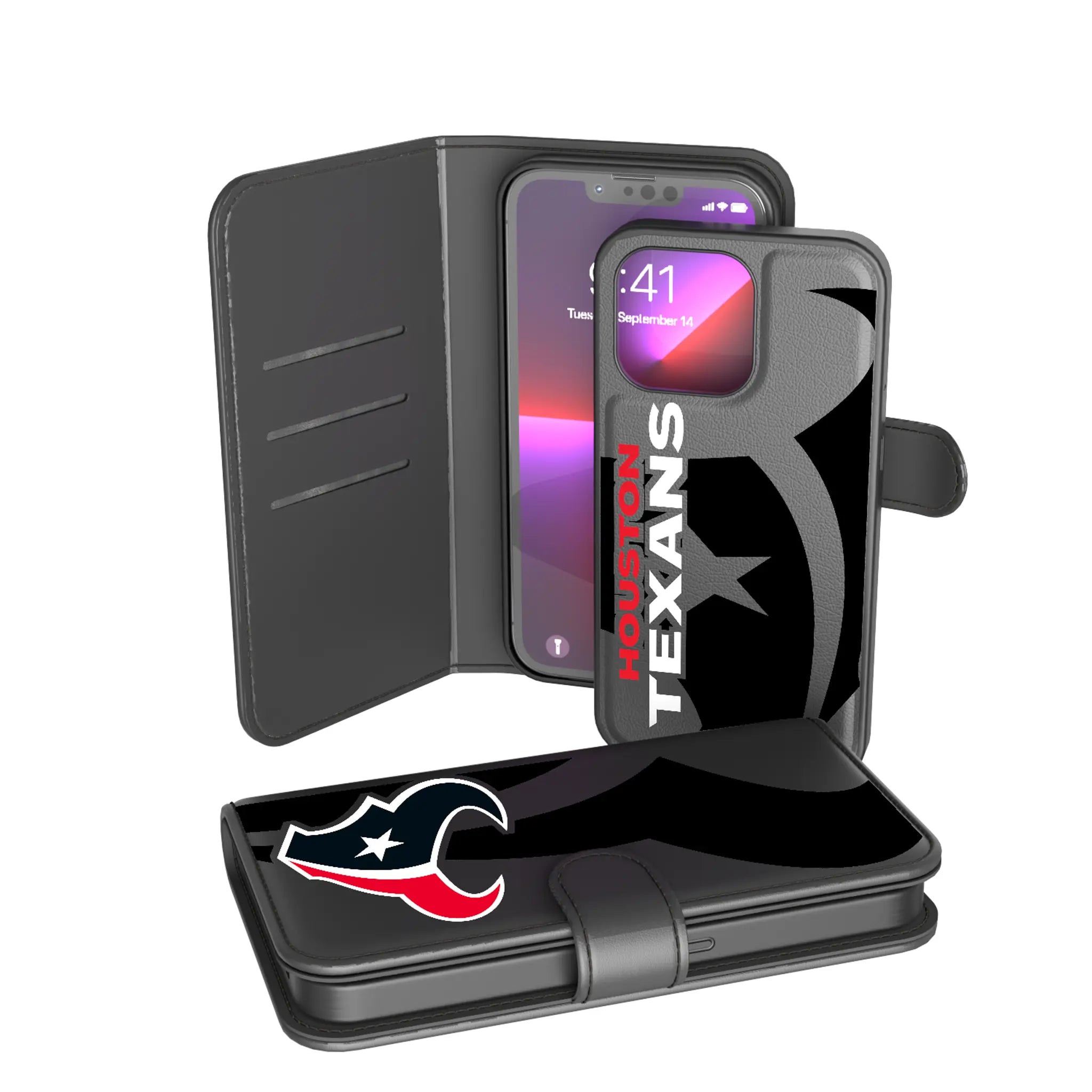 Houston Texans Monocolor Tilt iPhone Wallet Phone Case for Apple iPhone