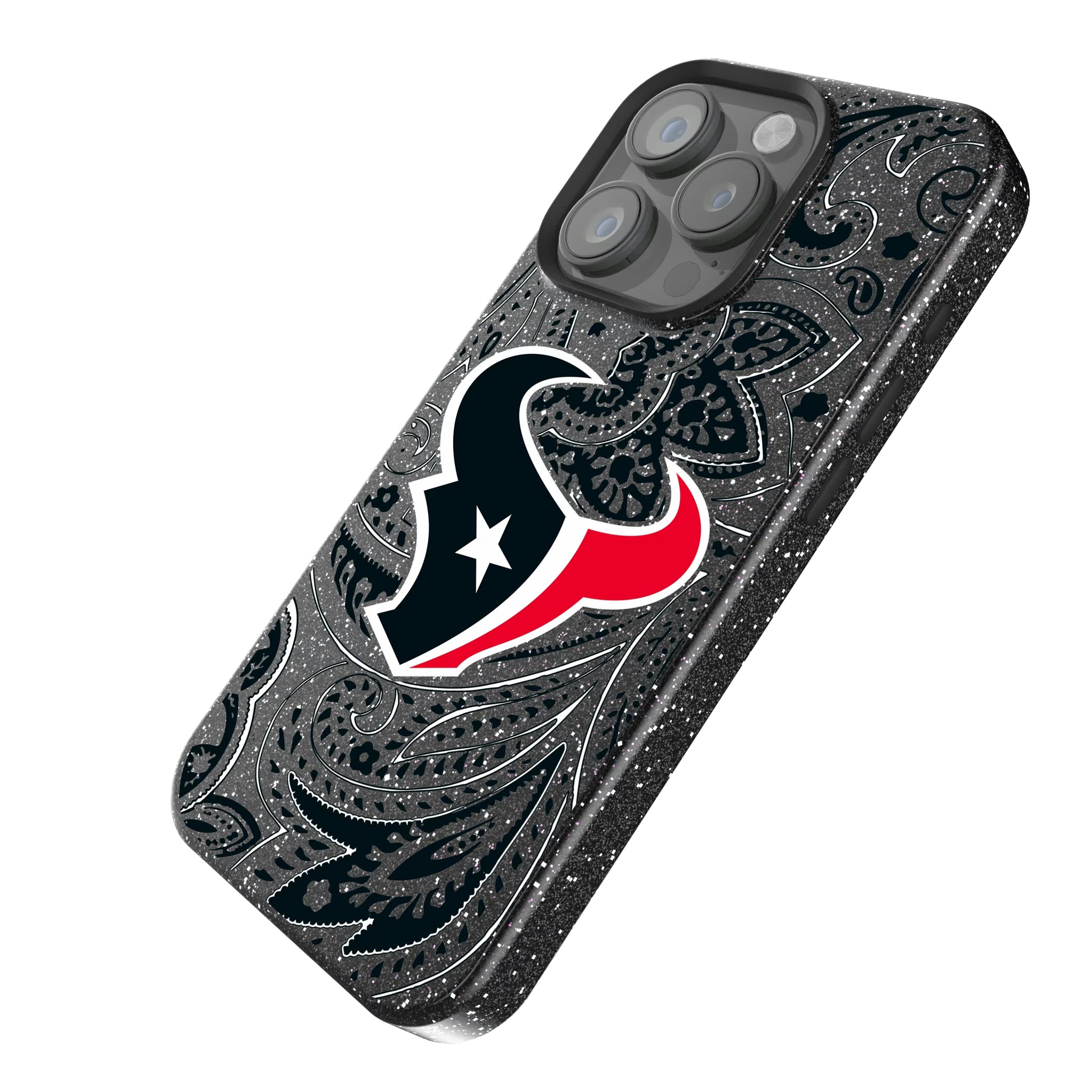 Houston Texans Paisley iPhone Bling Phone Case for Apple iPhone - Isometric View