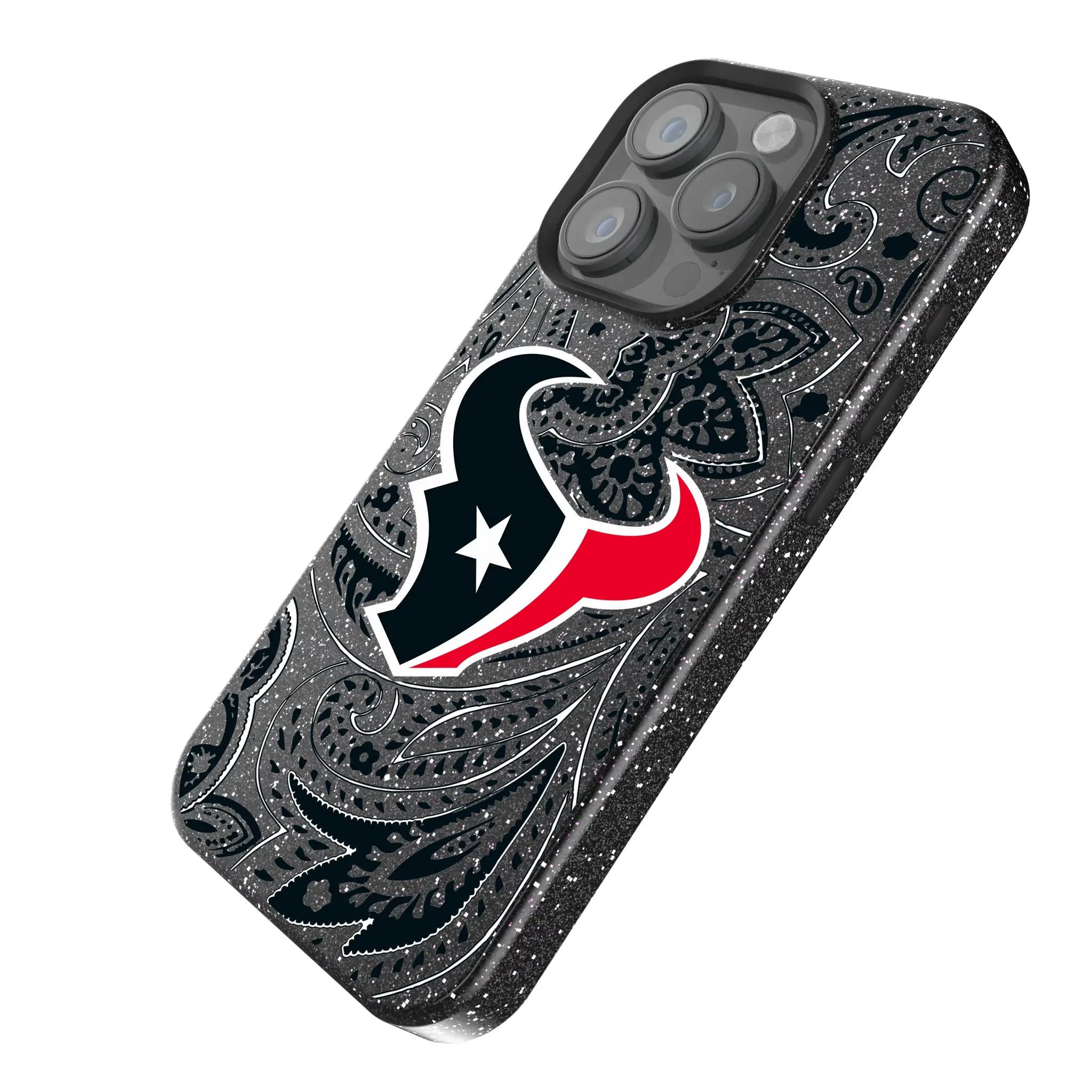 Houston Texans Paisley iPhone Bling Phone Case for Apple iPhone - Isometric View