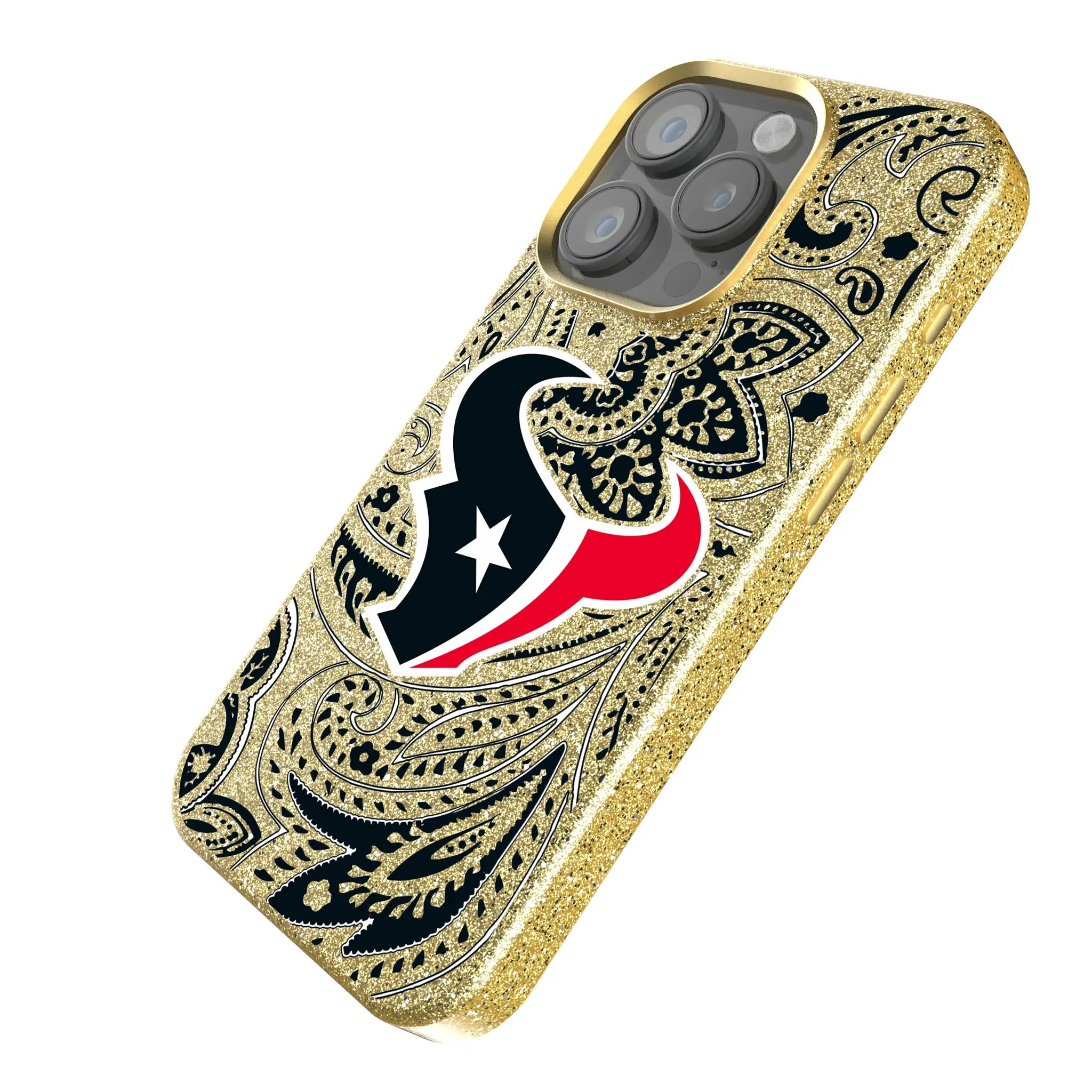 Houston Texans Paisley iPhone Bling Phone Case for Apple iPhone - Isometric View