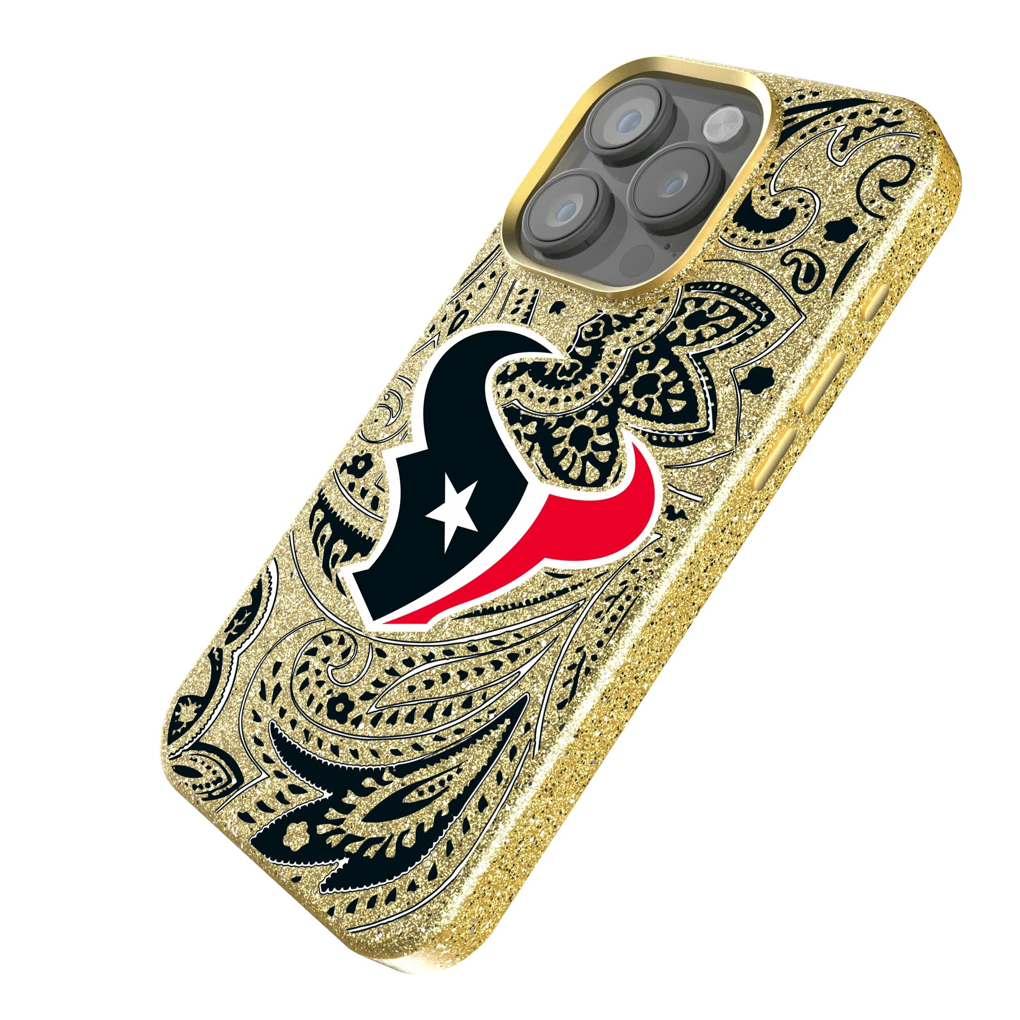 Houston Texans Paisley iPhone Bling Phone Case for Apple iPhone - Isometric View