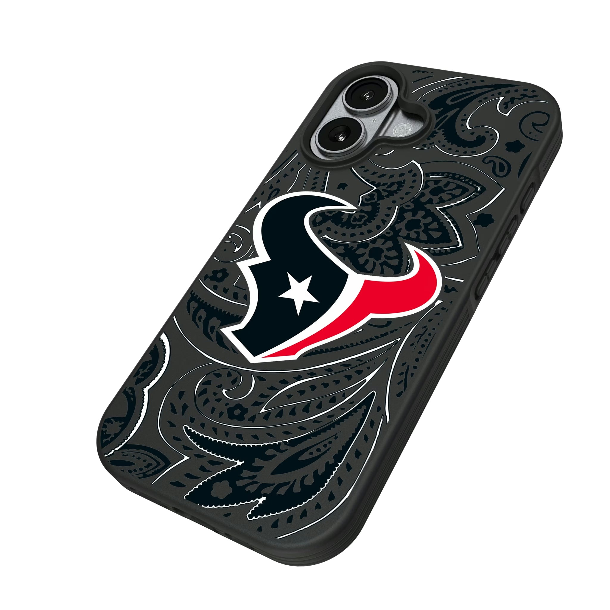 Houston Texans Paisley iPhone Bump Phone Case for Apple iPhone - Isometric View#Device_iPhone 17