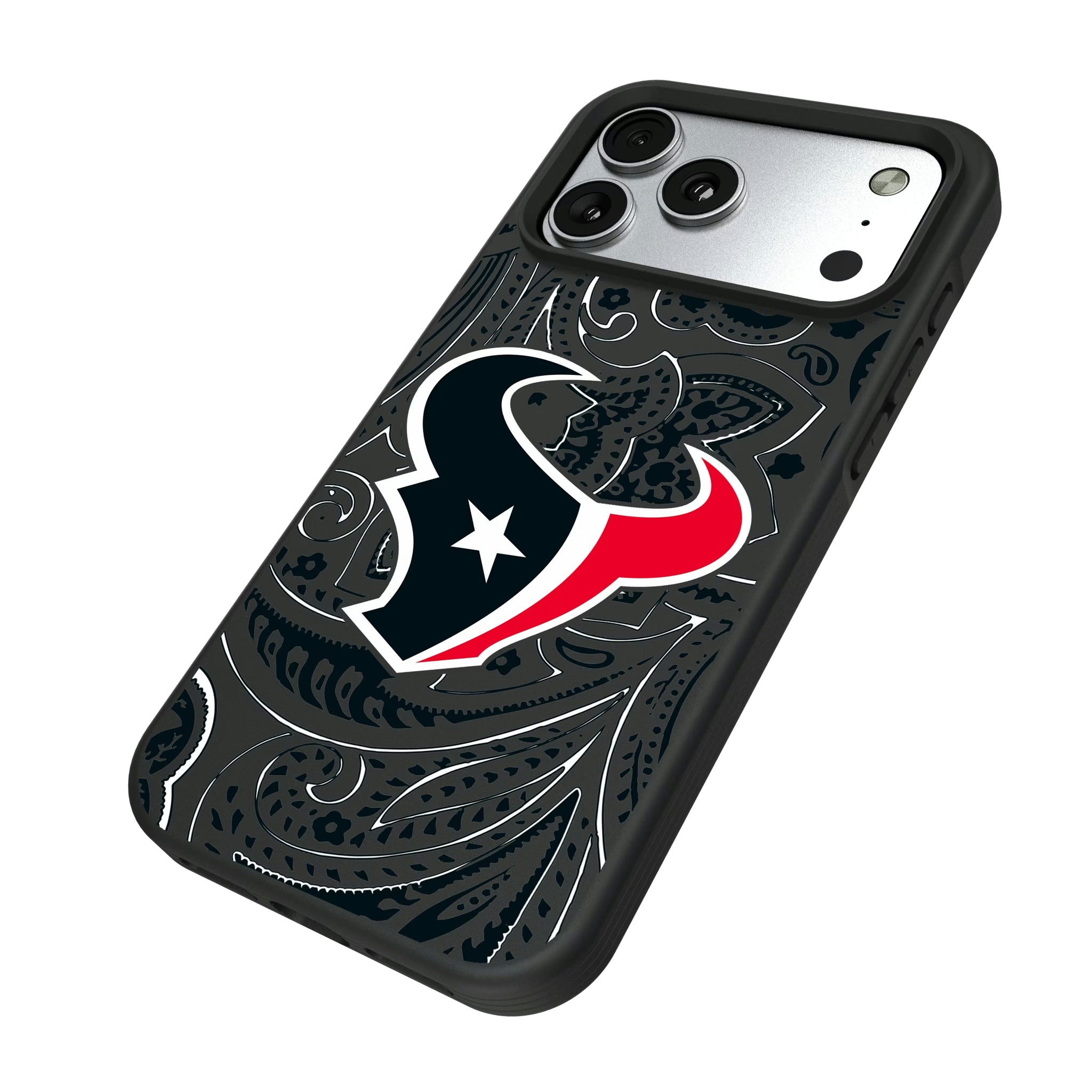 Houston Texans Paisley iPhone Bump Phone Case for Apple iPhone - Isometric View#Device_iPhone 17 Pro Max