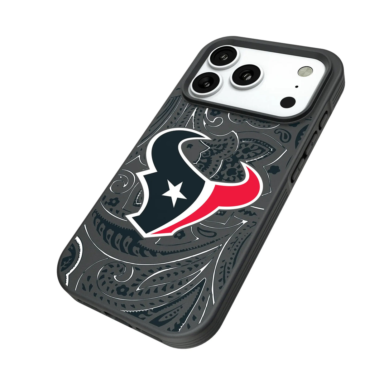 Houston Texans Paisley iPhone Bump Phone Case for Apple iPhone - Isometric View#Device_iPhone 18 Pro