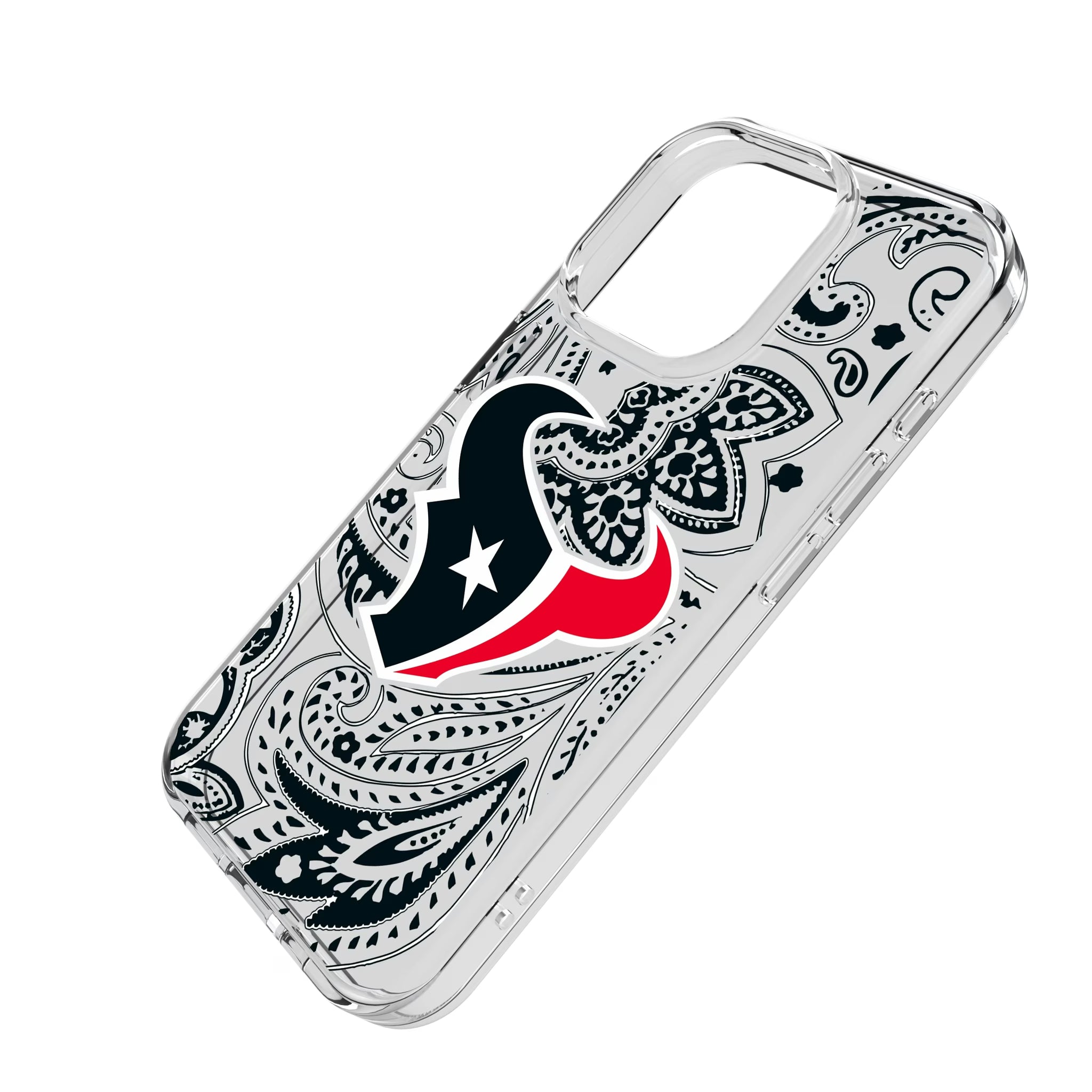 Houston Texans Paisley iPhone Clear Phone Case for Apple iPhone - Isometric View
