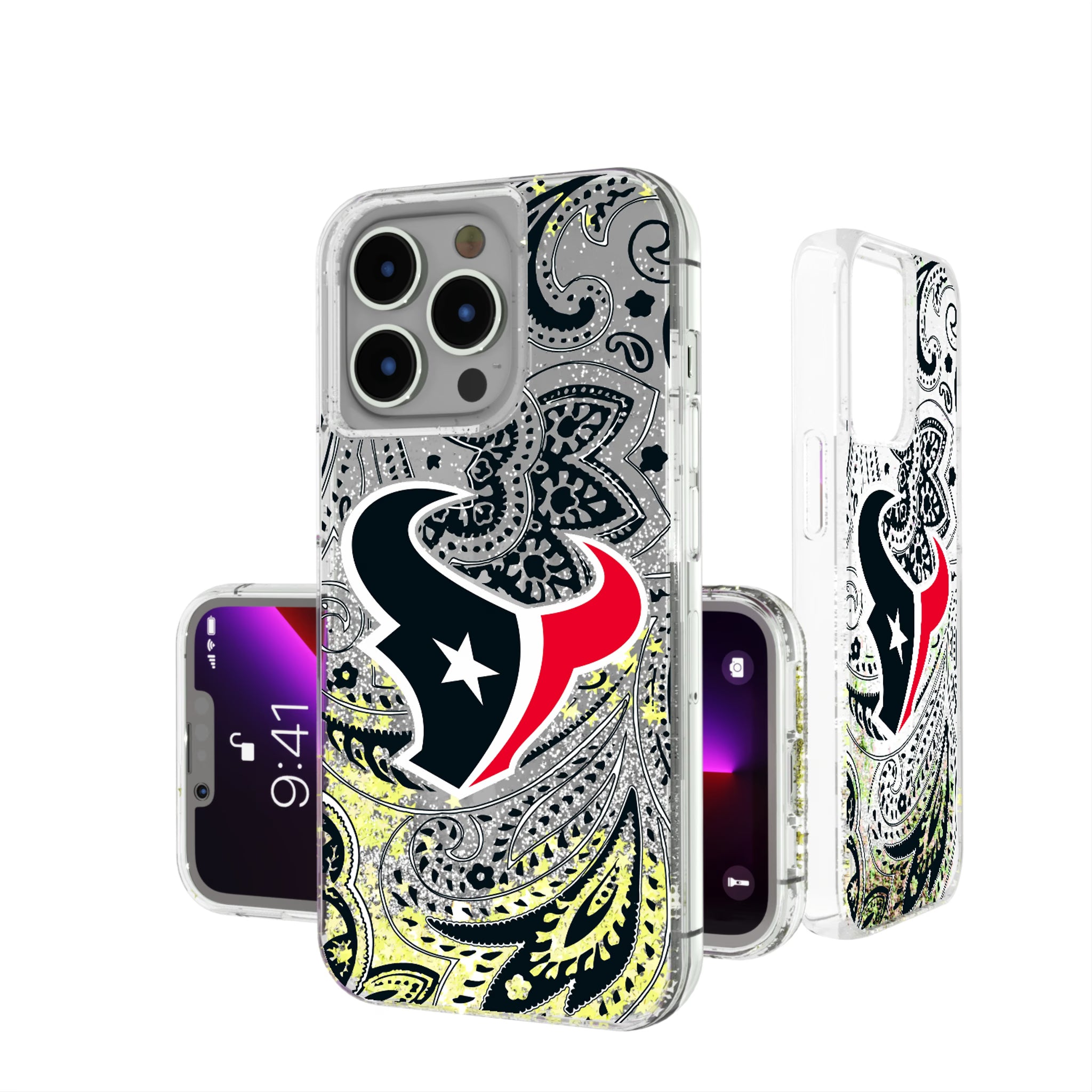 Houston Texans Paisley iPhone Glitter Phone Case for Apple iPhone