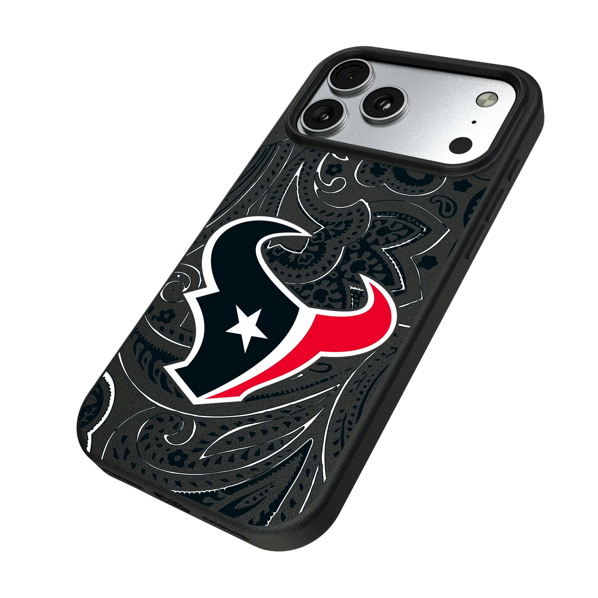 Houston Texans Paisley iPhone MagSafe Compatible Phone Case for Apple iPhone - Isometric View#Device_iPhone 17 Pro Max