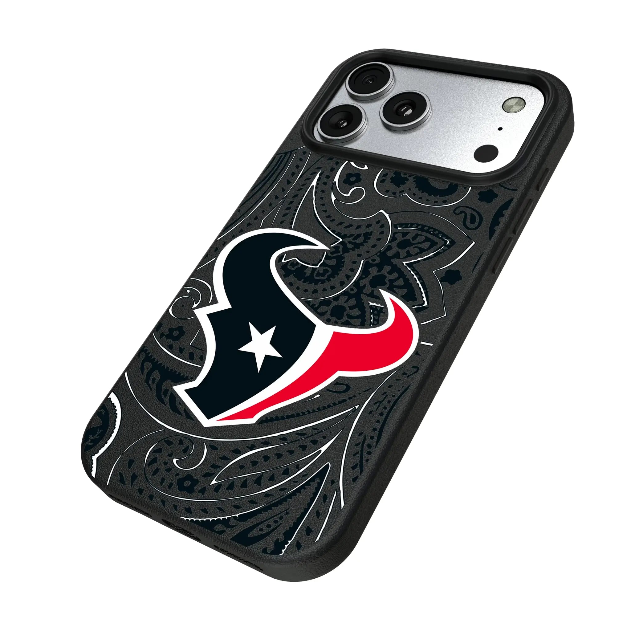 Houston Texans Paisley iPhone MagSafe Compatible Phone Case for Apple iPhone - Isometric View#Device_iPhone 17 Pro Max