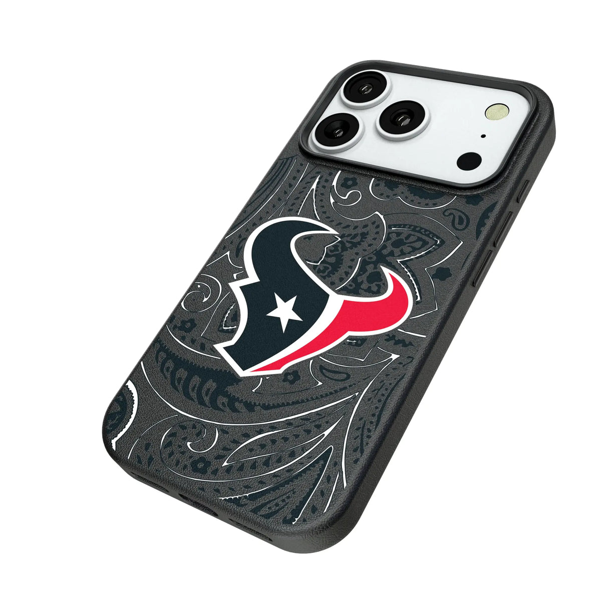 Houston Texans Paisley iPhone MagSafe Compatible Phone Case for Apple iPhone - Isometric View#Device_iPhone 18 Pro