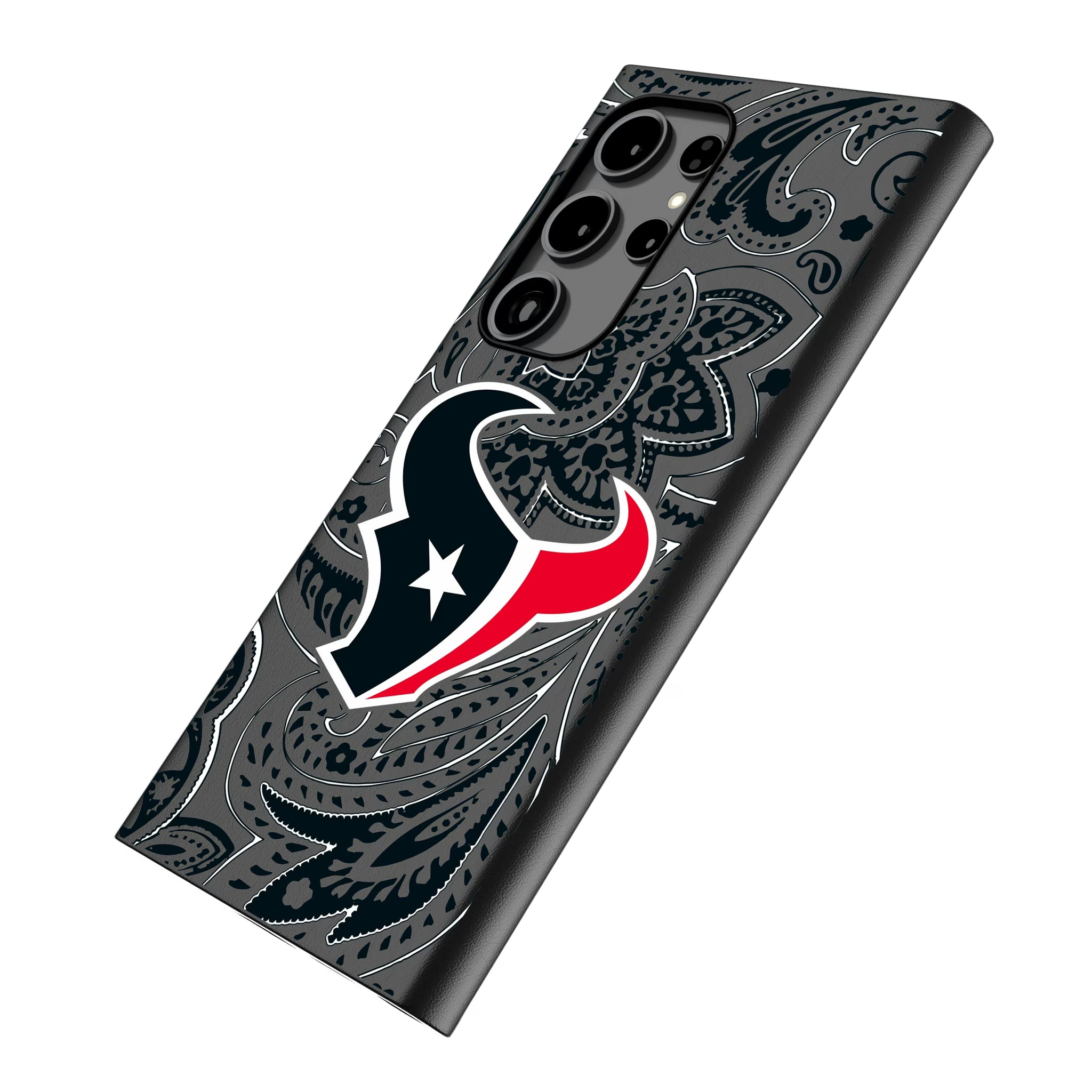 Houston Texans Paisley Galaxy MagSafe Compatible Phone Case for Samsung Galaxy - Isometric View