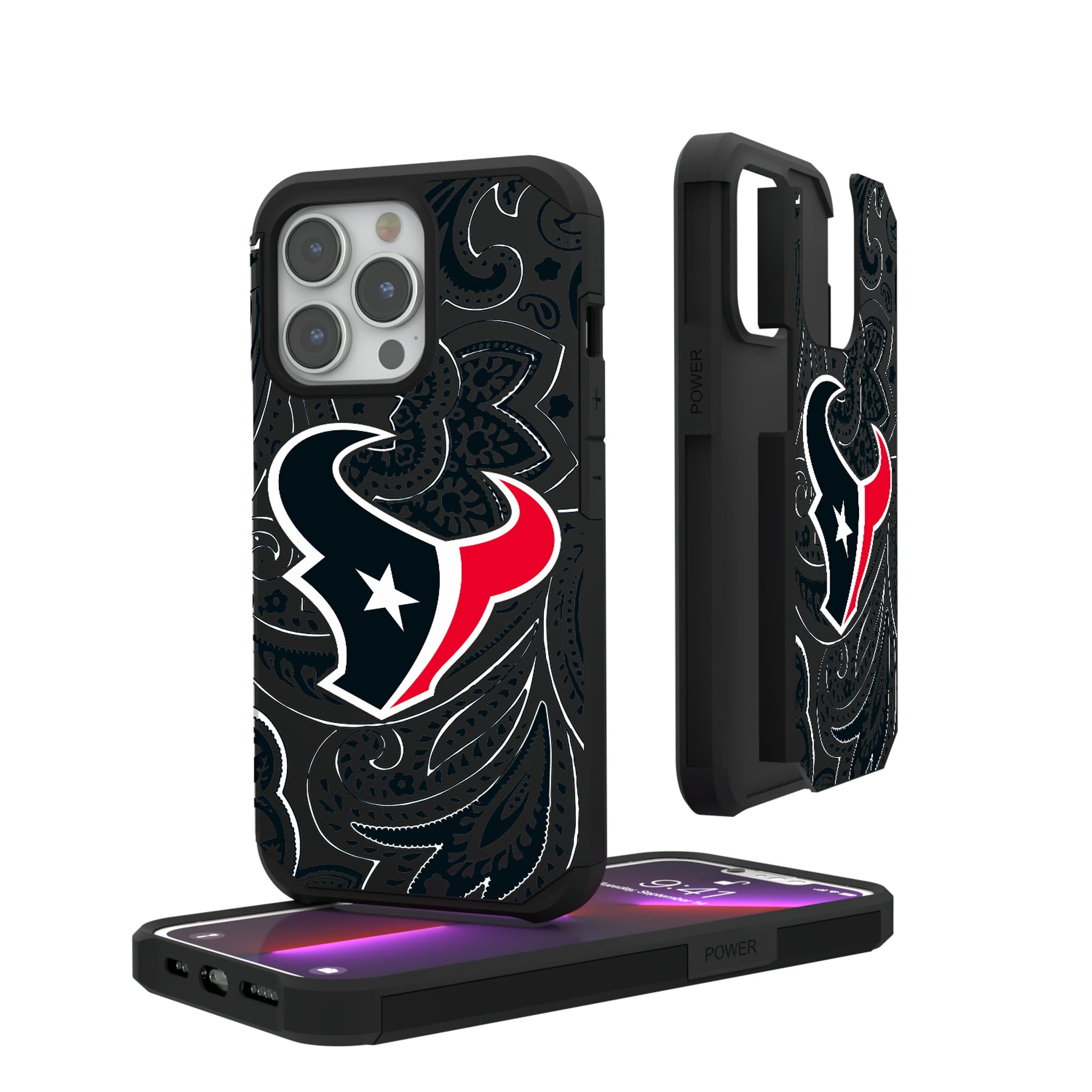 Houston Texans Paisley iPhone Rugged Phone Case for Apple iPhone