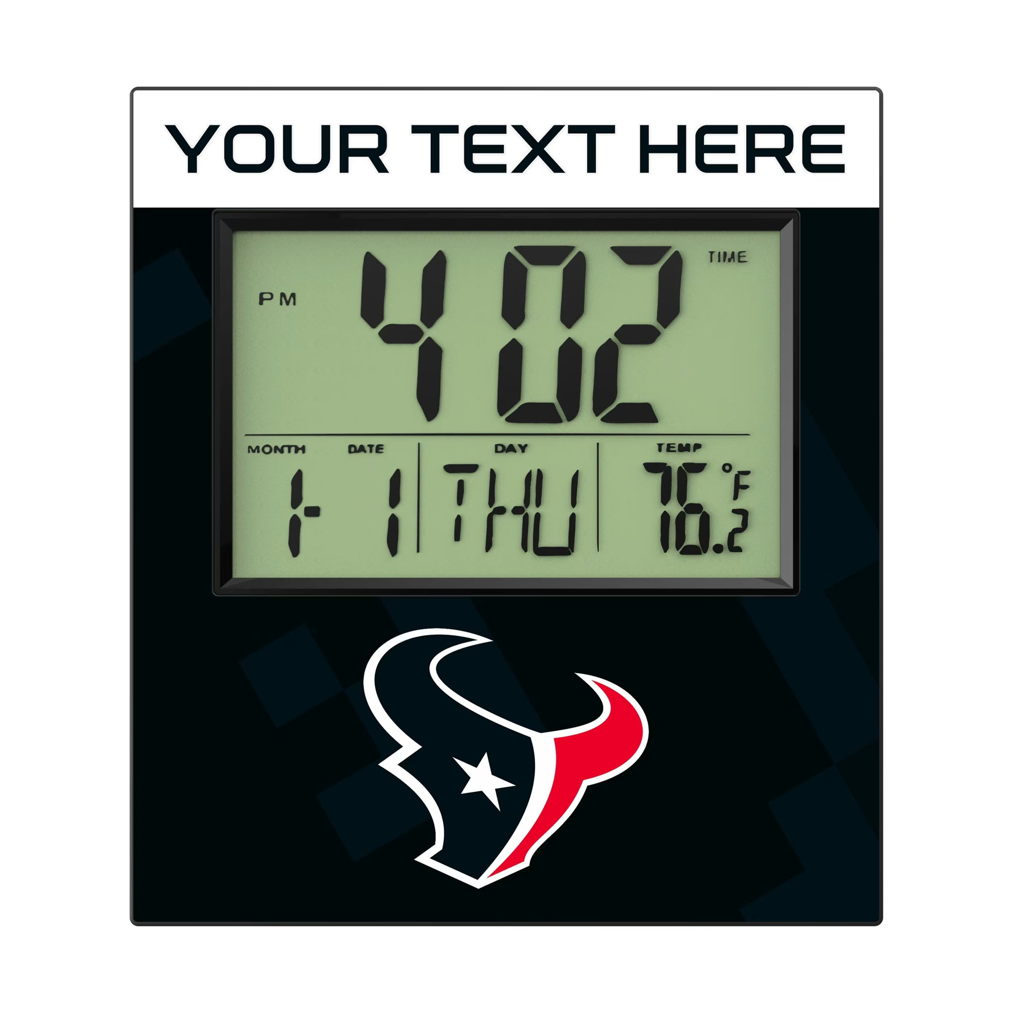 Houston Texans Personalized Color Block Wall Clock