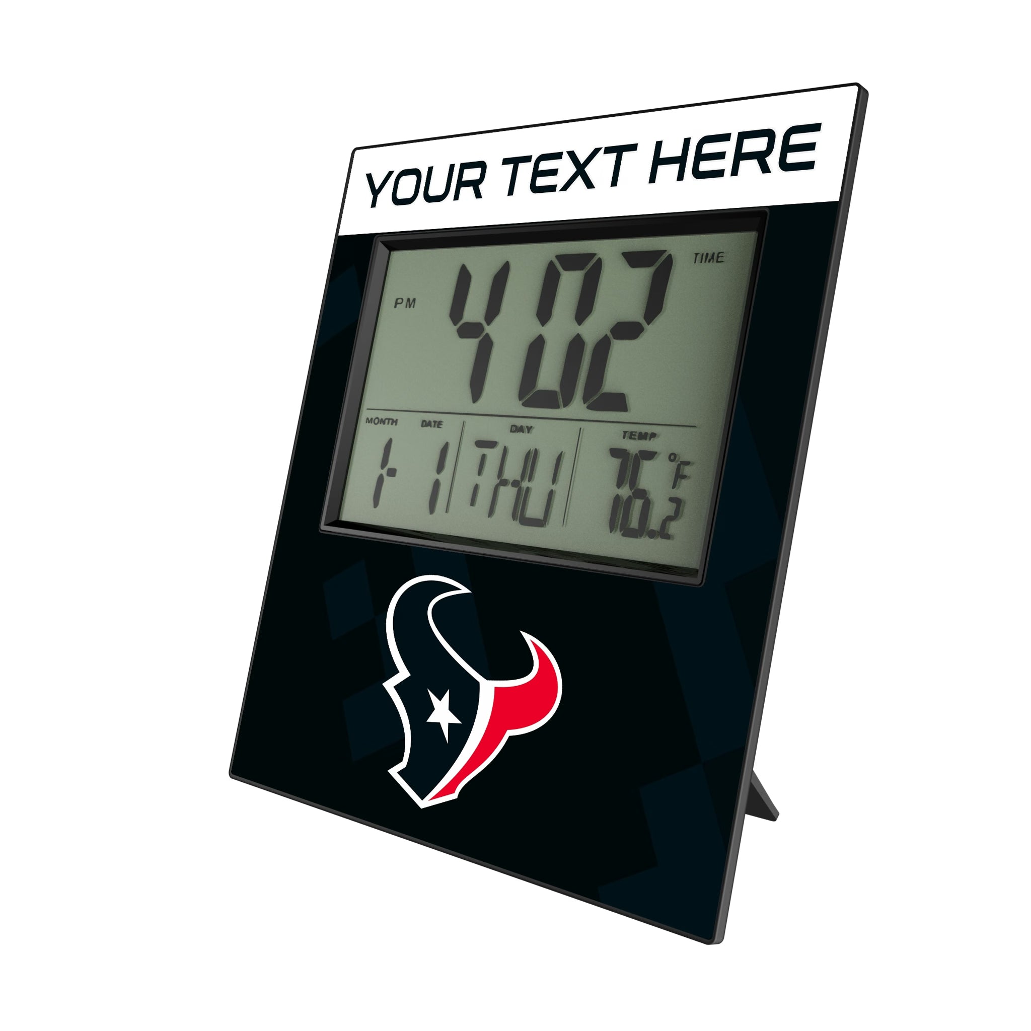 Houston Texans Personalized Color Block Wall Clock