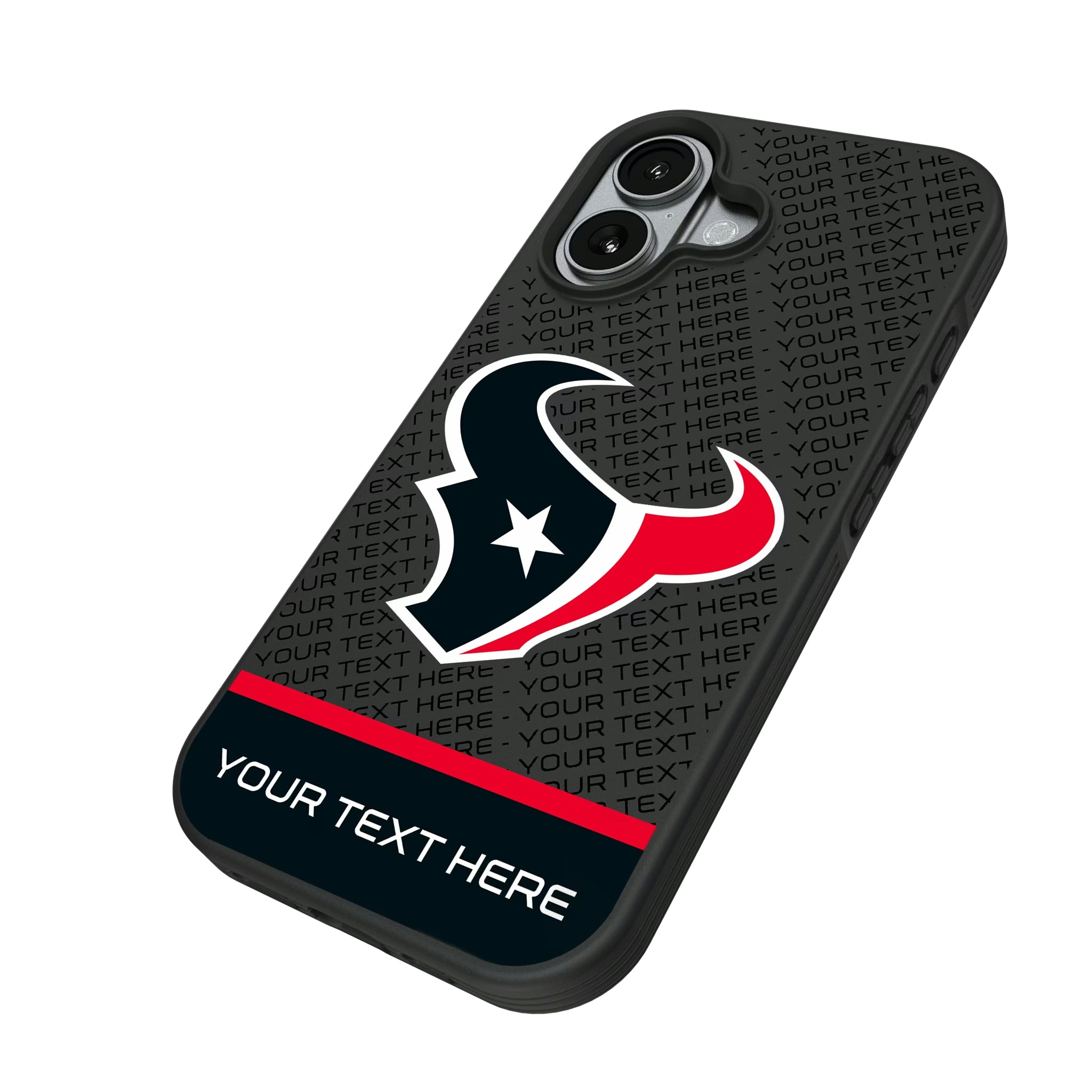 Houston Texans Personalized EndZone Plus iPhone Bump Phone Case for Apple iPhone - Isometric View#Device_iPhone 17
