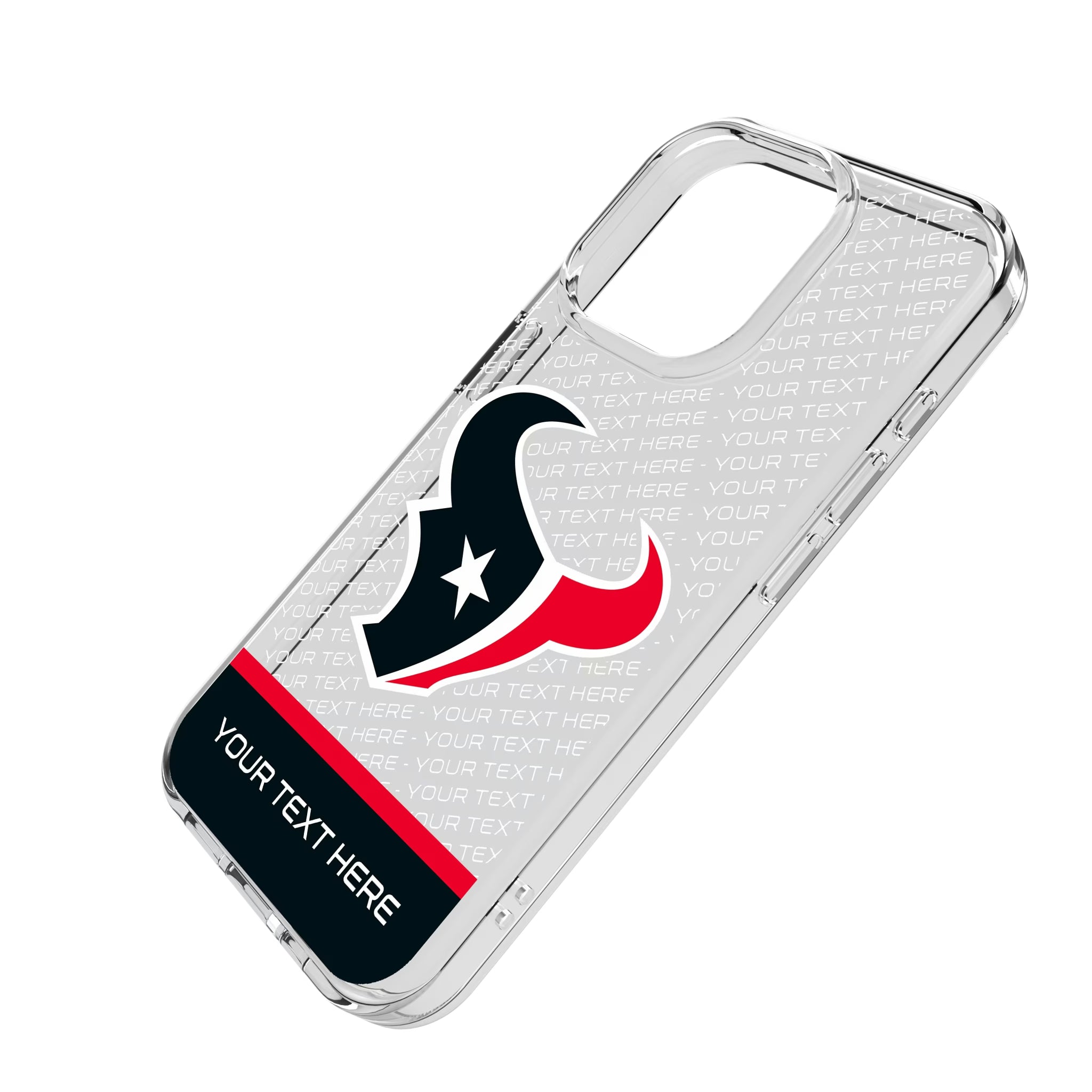 Houston Texans Personalized EndZone Plus iPhone Clear Phone Case for Apple iPhone - Isometric View