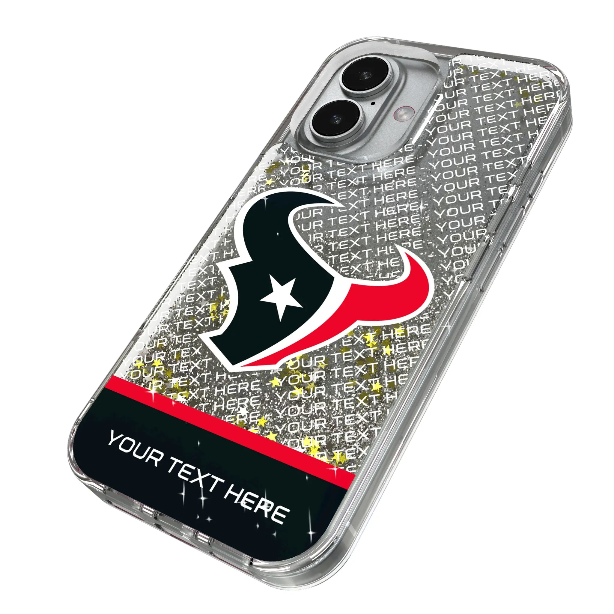 Houston Texans Personalized EndZone Plus iPhone Glitter Phone Case for Apple iPhone - Isometric View