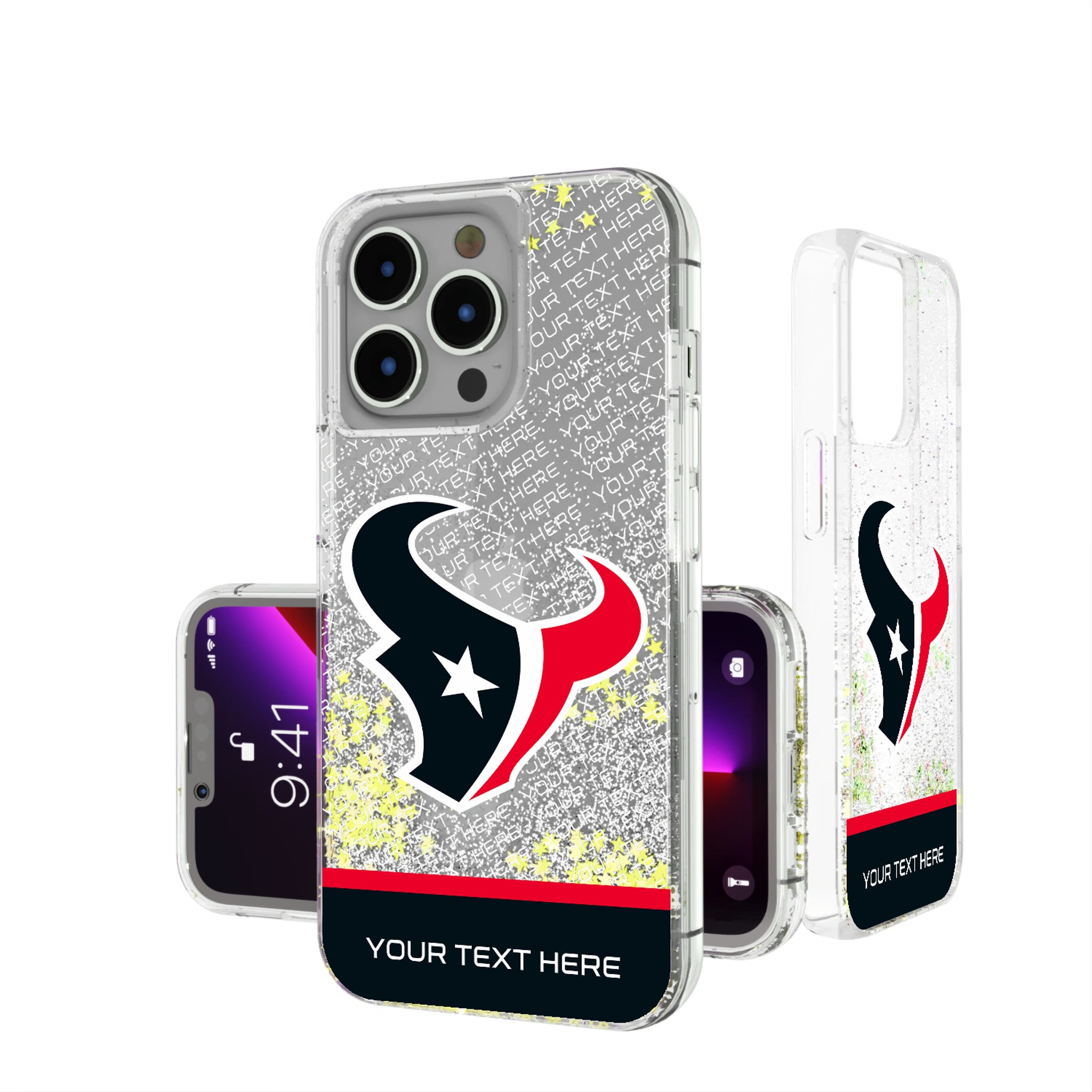 Houston Texans Personalized EndZone Plus iPhone Glitter Phone Case for Apple iPhone