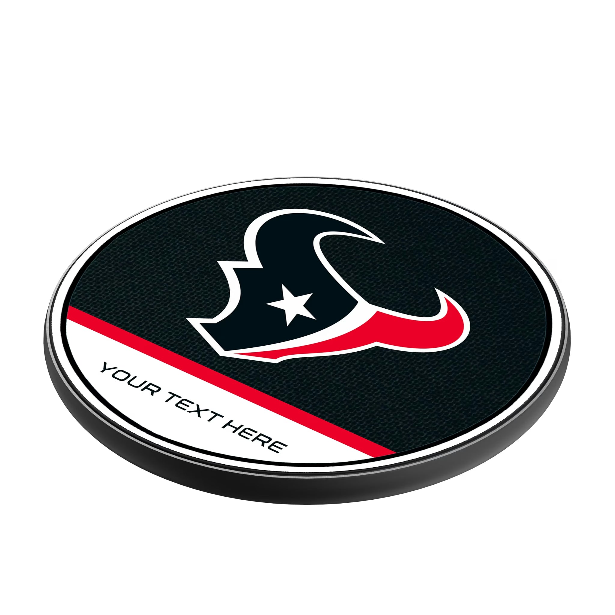 Houston Texans Personalized Endzone Solid 15-Watt Wireless Charger - Isometric View
