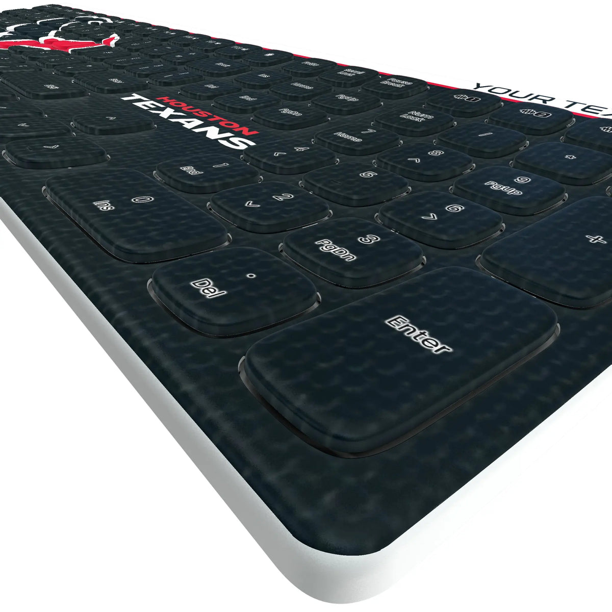 Houston Texans Personalized Endzone Solid KKB605 Curved Wireless Keyboard - Detail