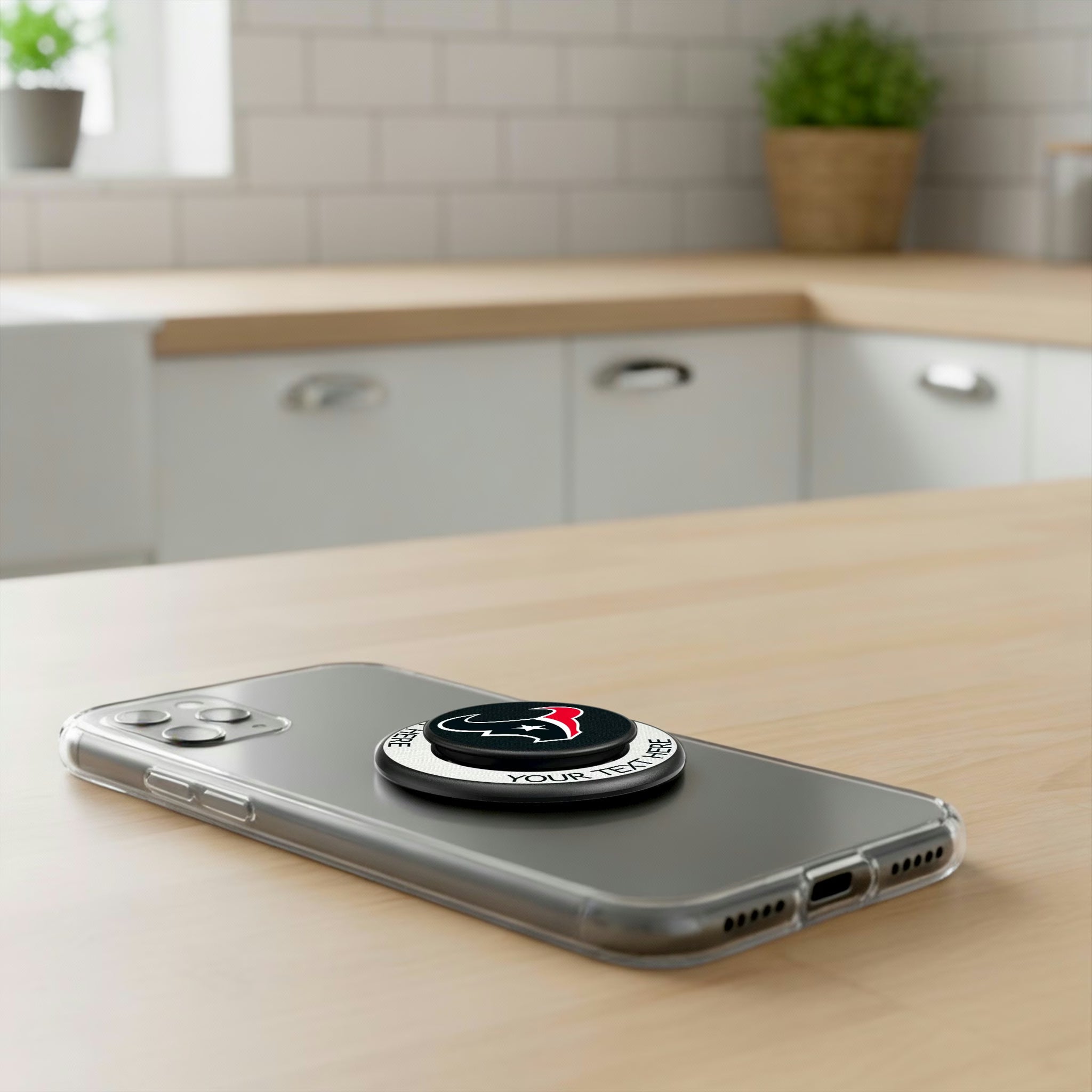 Houston Texans Personalized Endzone Solid Popsockets Round Magnetic - Lifestyle