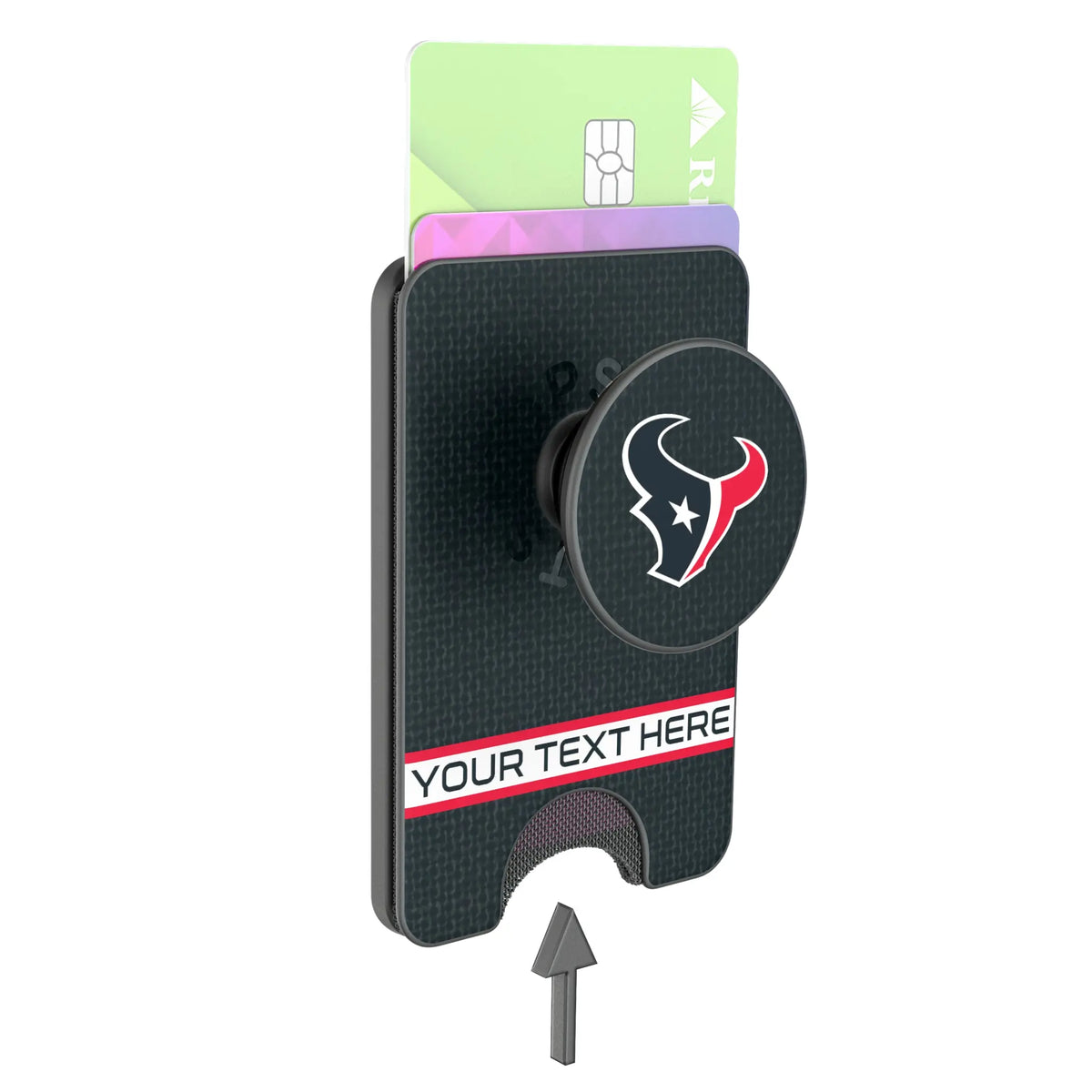 Houston Texans Personalized Endzone Solid Popsockets Wallet Magnetic - Detail