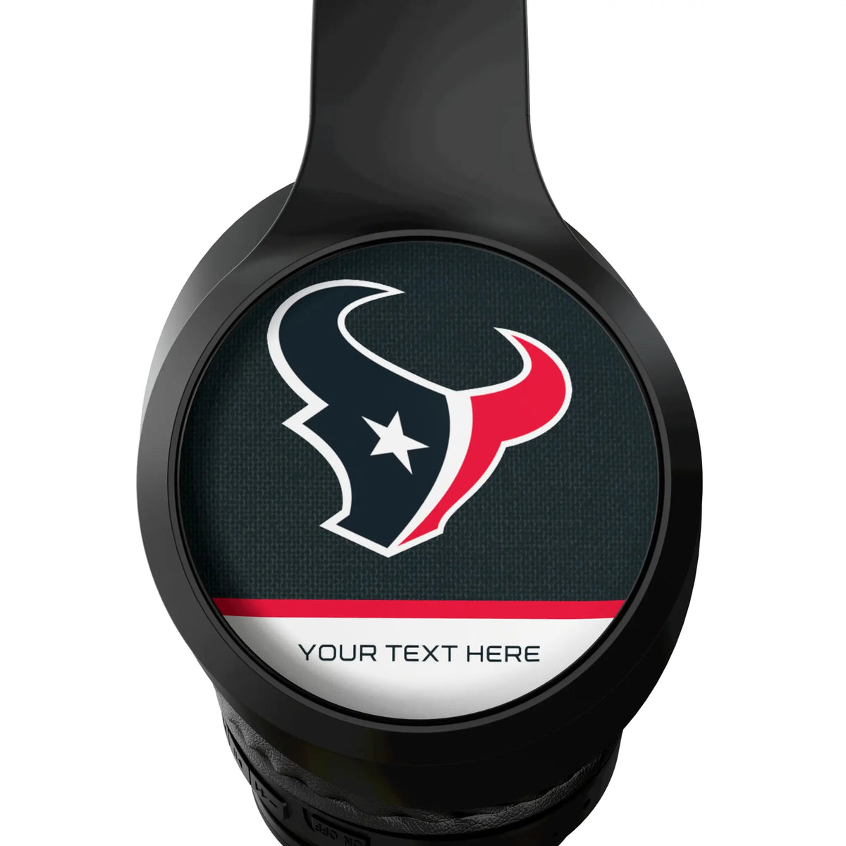 Houston Texans Personalized Endzone Solid Wireless Over-Ear Headphones With Case - Detail