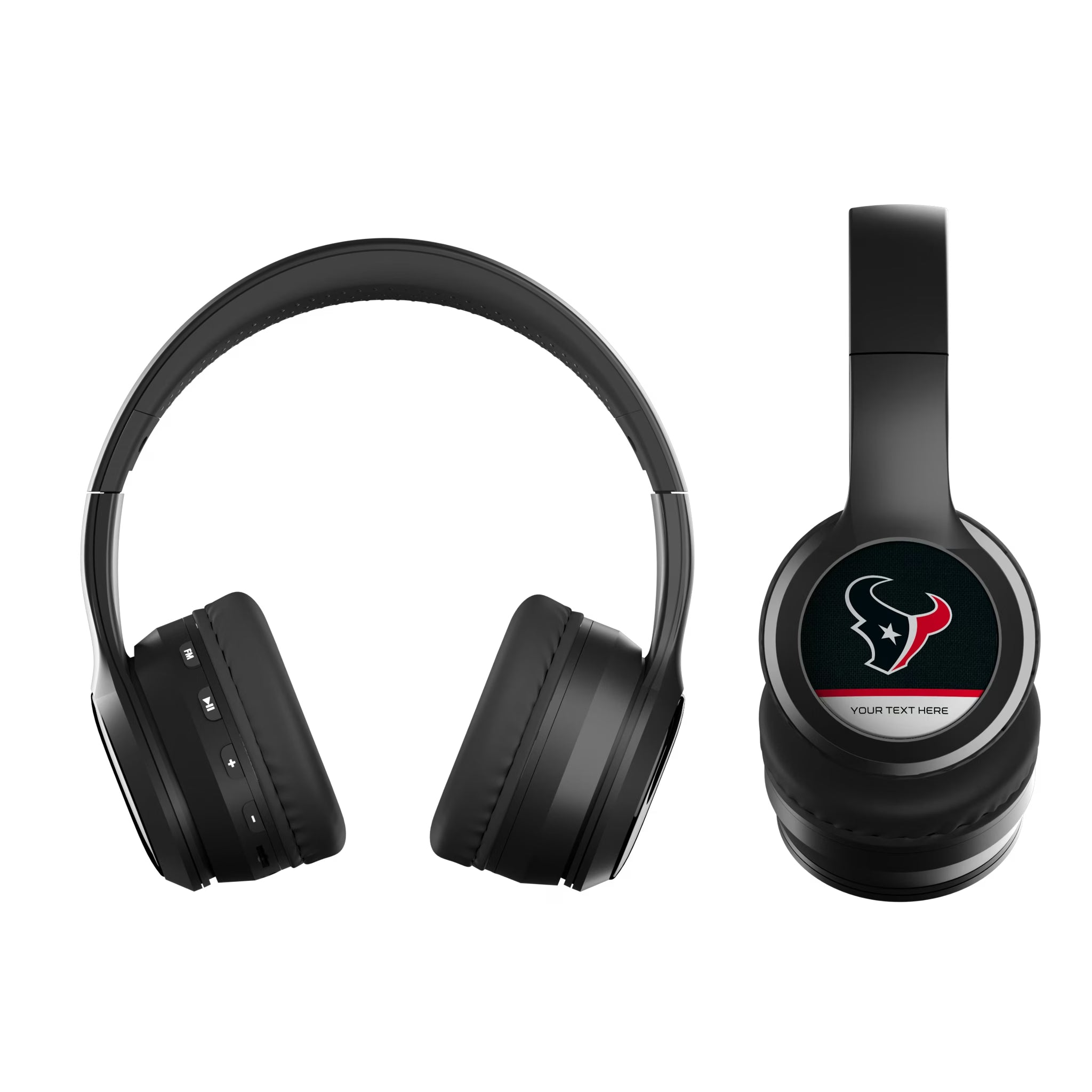 Houston Texans Personalized Endzone Solid Wireless Over-Ear BT Headphones With Case