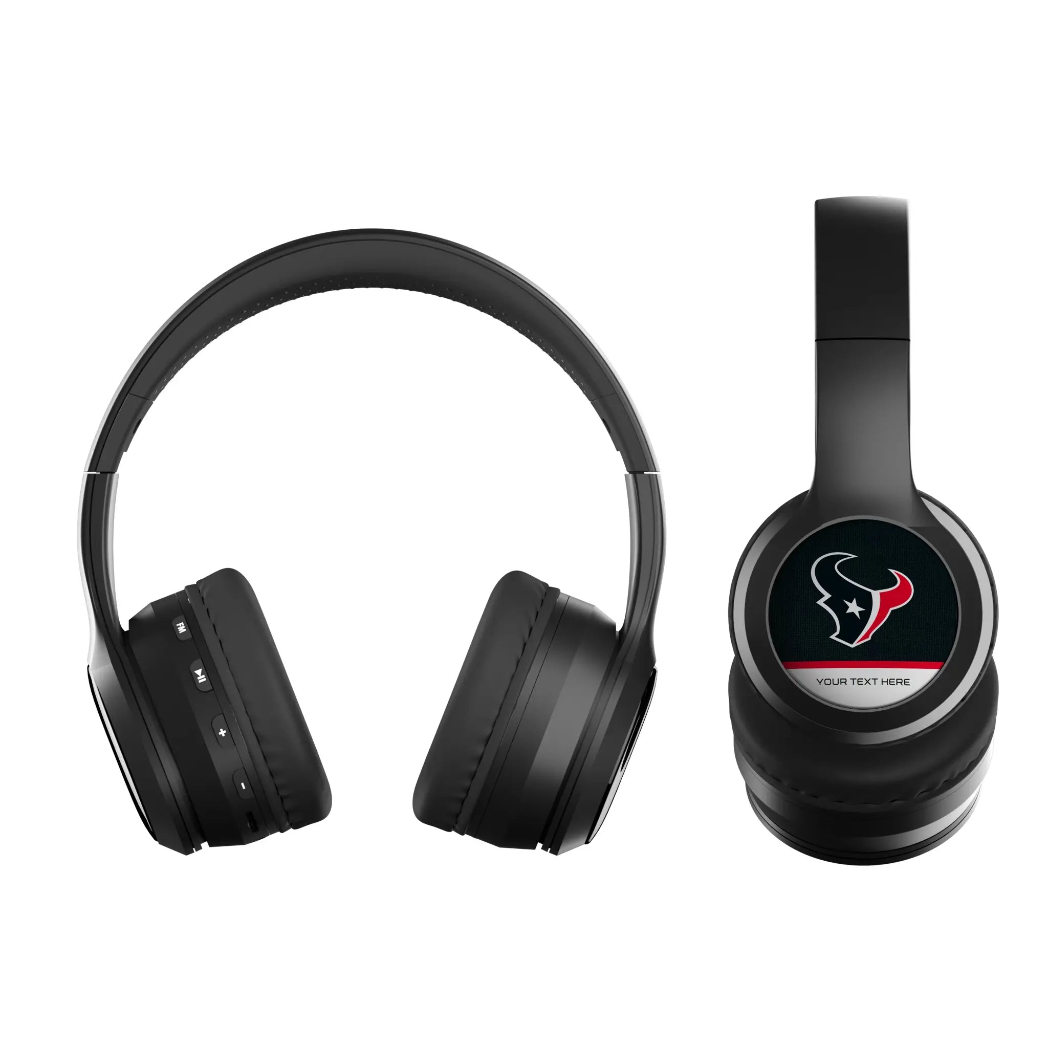 Houston Texans Personalized Endzone Solid Wireless Over-Ear BT Headphones With Case