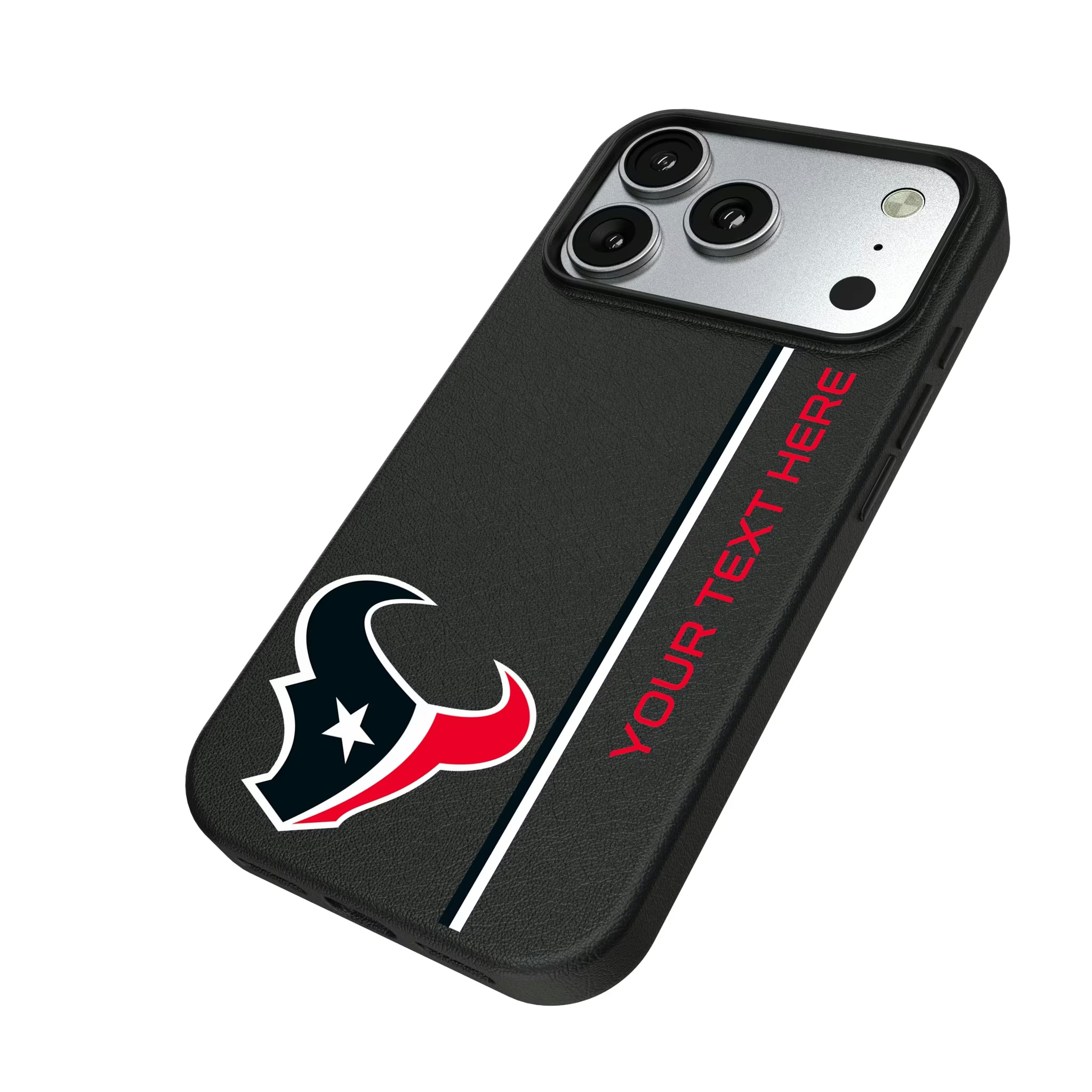 Houston Texans Personalized Sidebard iPhone MagSafe Compatible Phone Case for Apple iPhone - Isometric View#Device_iPhone 17 Pro