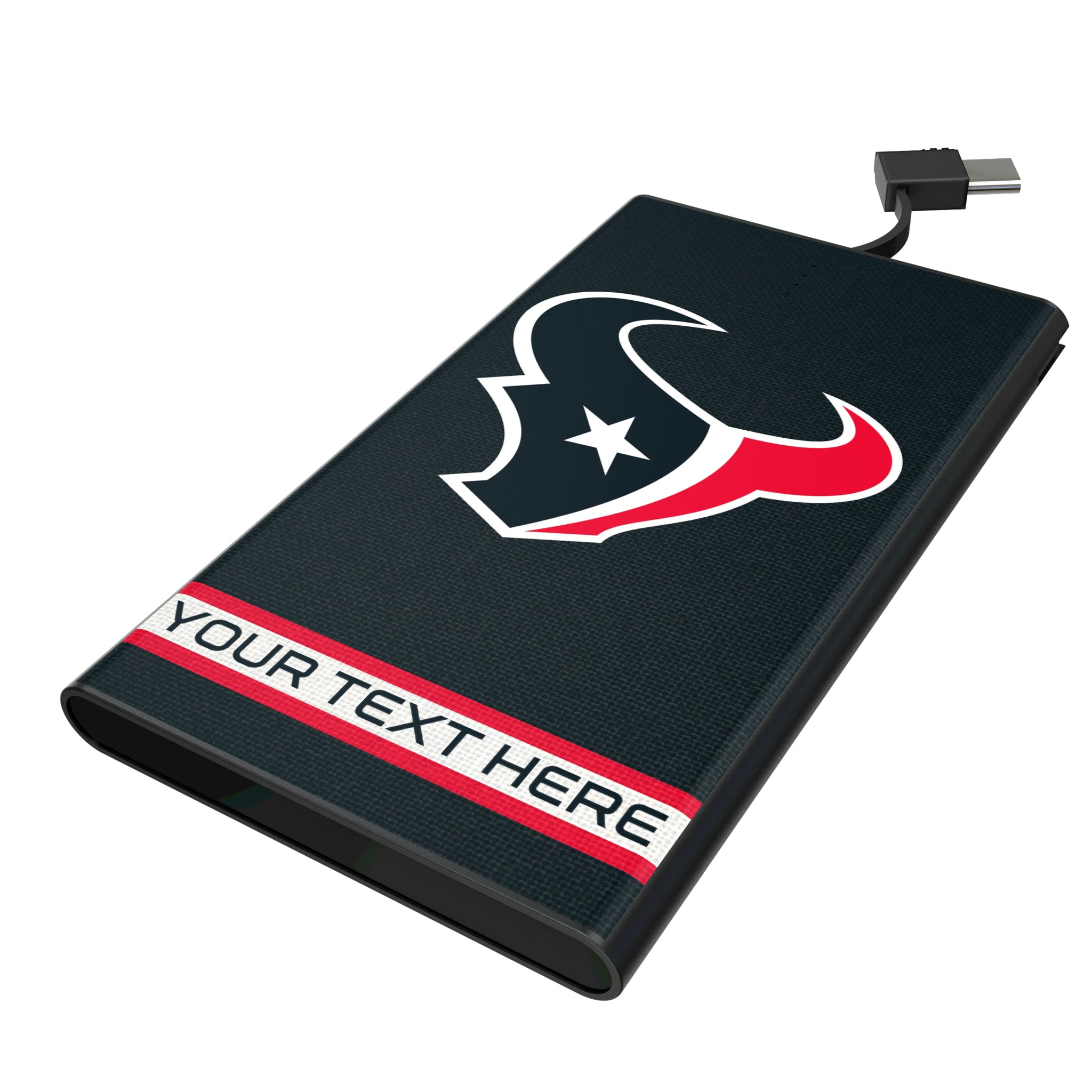 Houston Texans Personalized Stripe 5000mAh Flat Powerbank