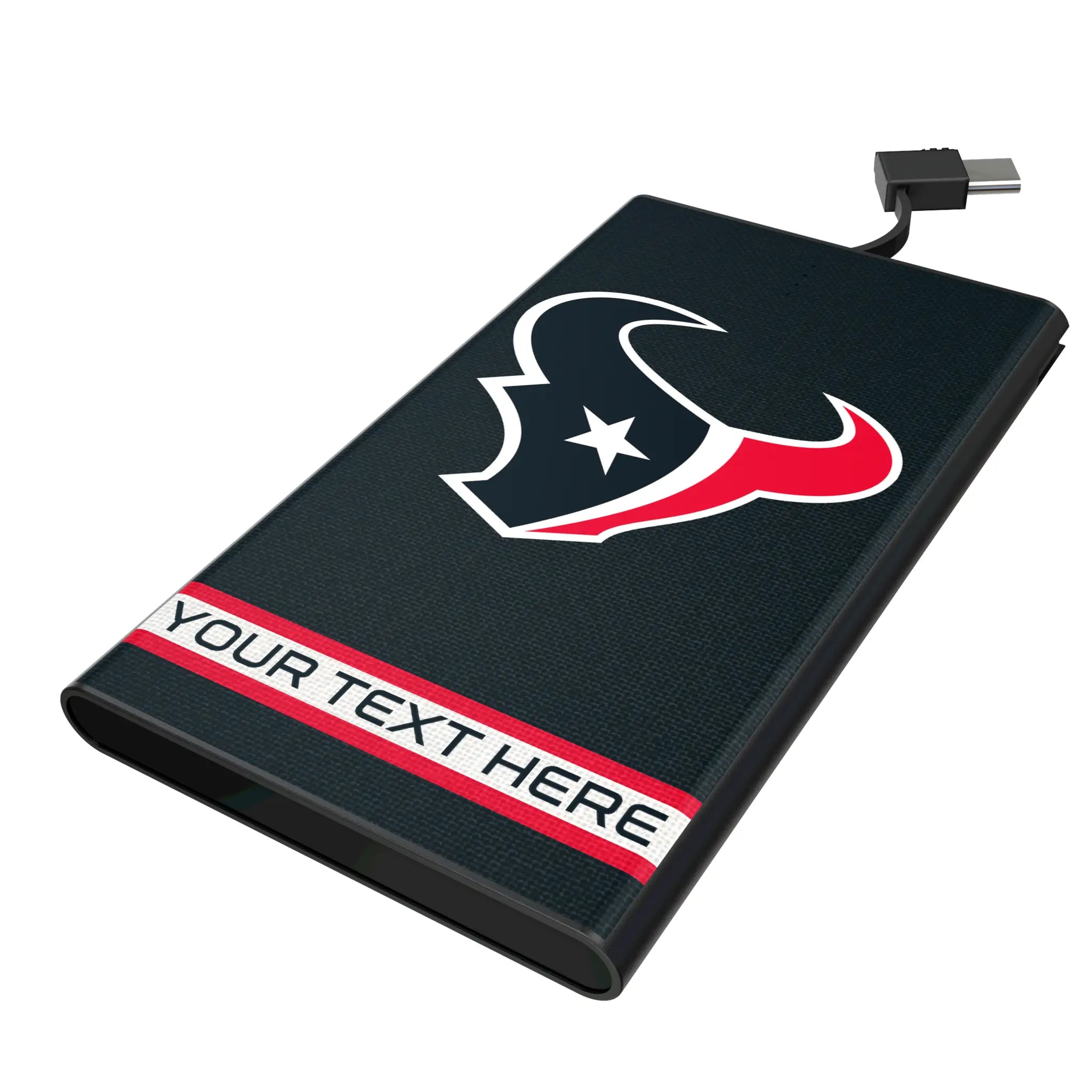 Houston Texans Personalized Stripe 5000mAh Flat Power Bank