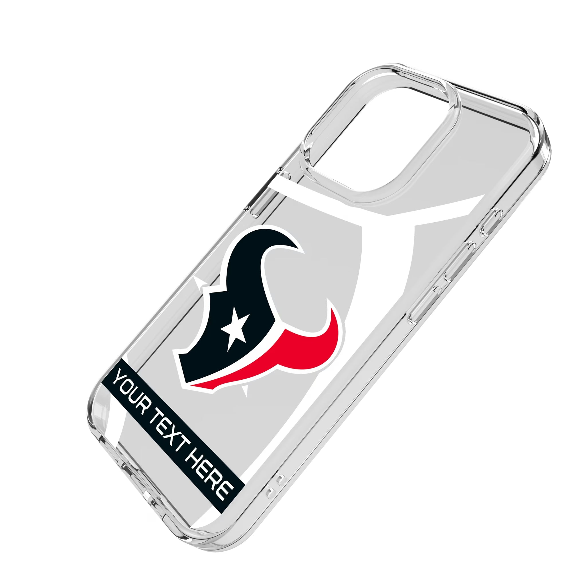 Houston Texans Personalized Tilt iPhone Clear Phone Case for Apple iPhone - Isometric View