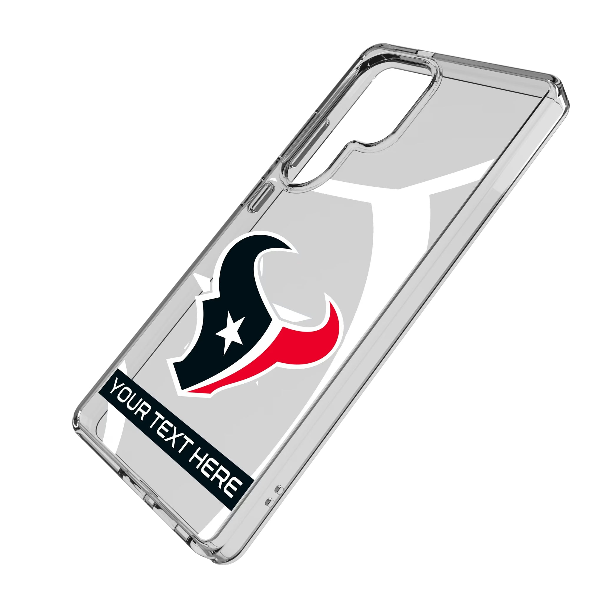 Houston Texans Personalized Tilt Galaxy Clear Phone Case for Samsung Galaxy - Isometric View