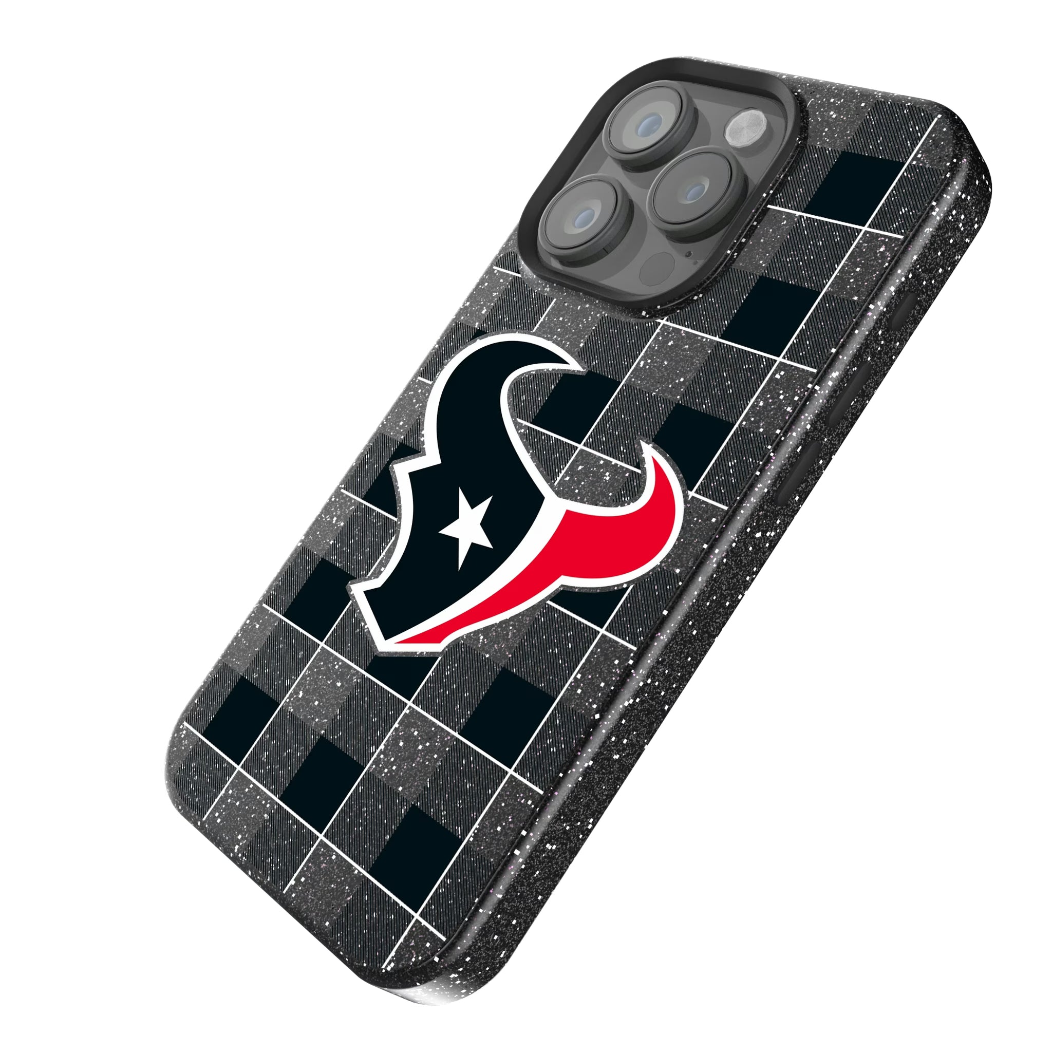 Houston Texans Plaid iPhone Bling Phone Case for Apple iPhone - Isometric View