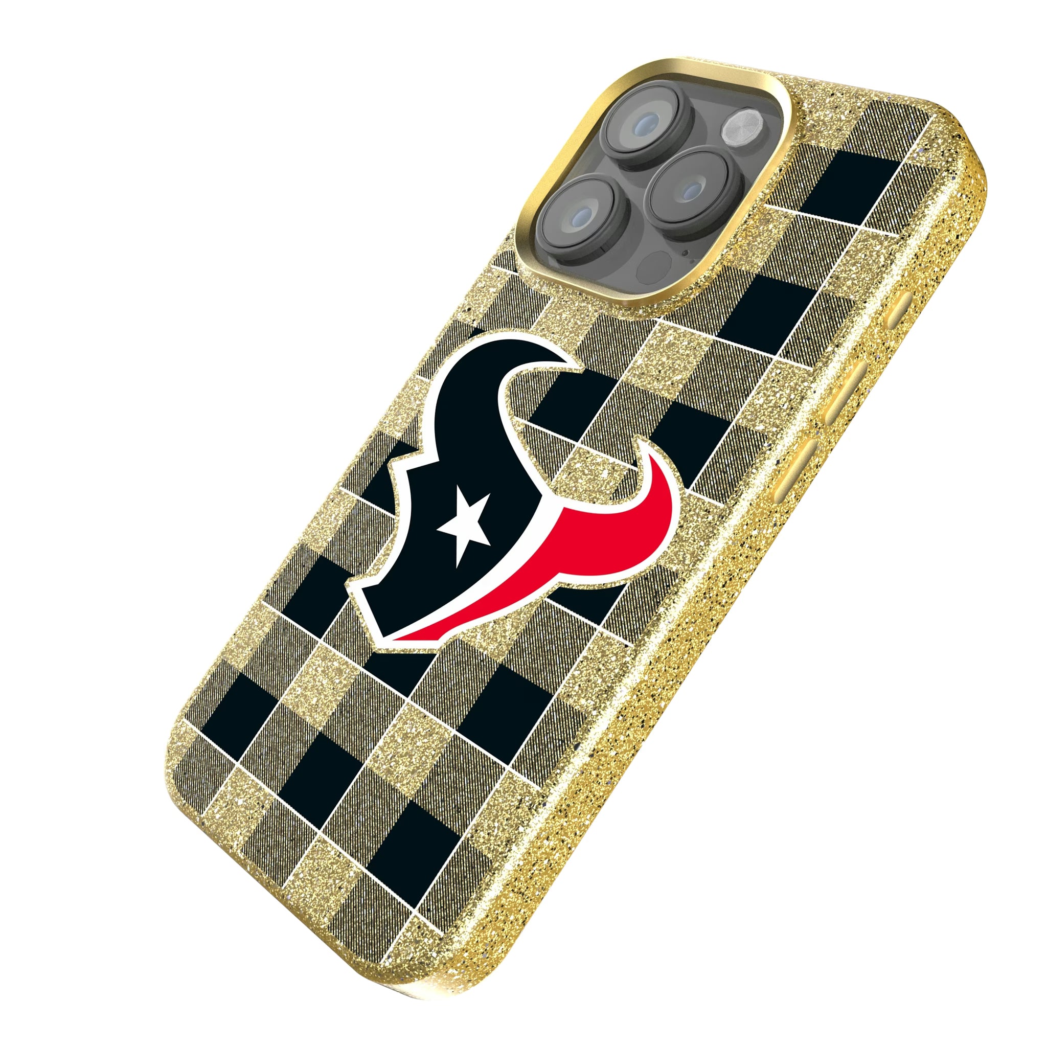 Houston Texans Plaid iPhone Bling Phone Case for Apple iPhone - Isometric View
