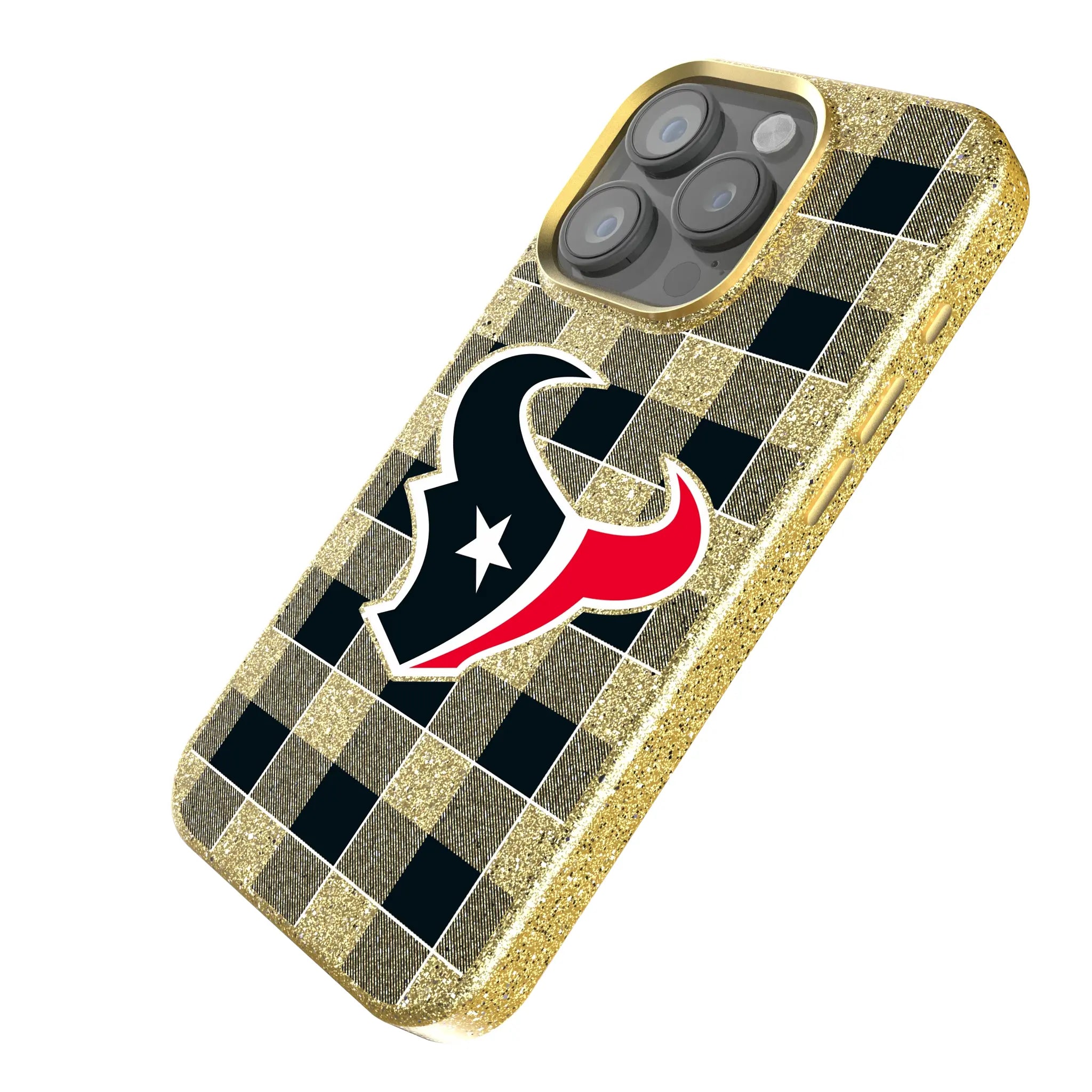 Houston Texans Plaid iPhone Bling Phone Case for Apple iPhone - Isometric View